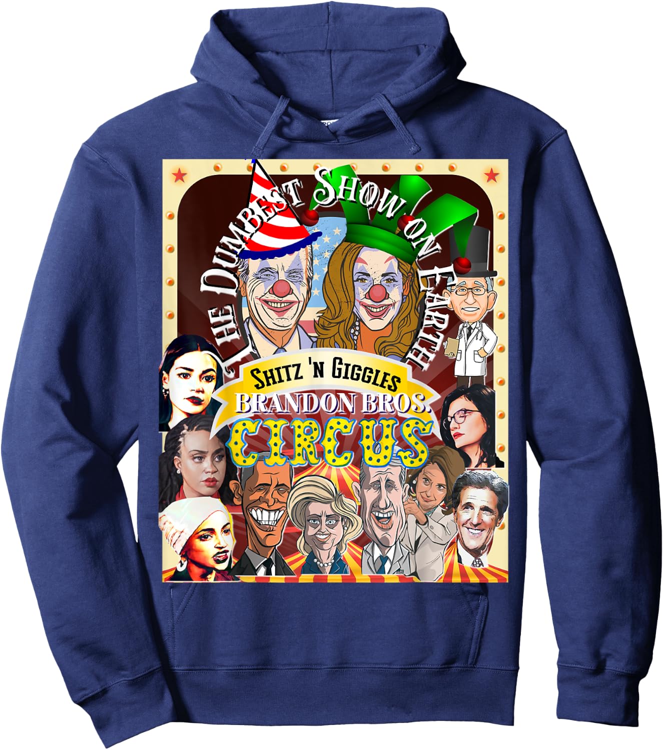 Biden Halloween Circus Dumbest Obama Funny Trump Halloween Hoodie - Hoodie | Navy