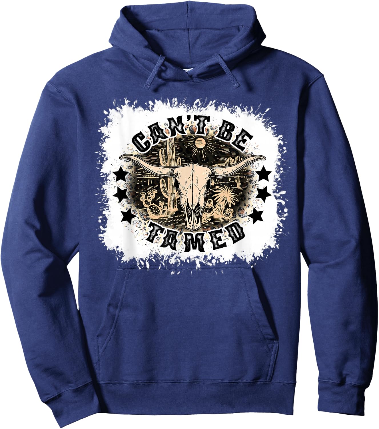 Can't Be Tamed Southern Western Cowboy Cowgirl Desert Skull Hoodie - Hoodie | Navy