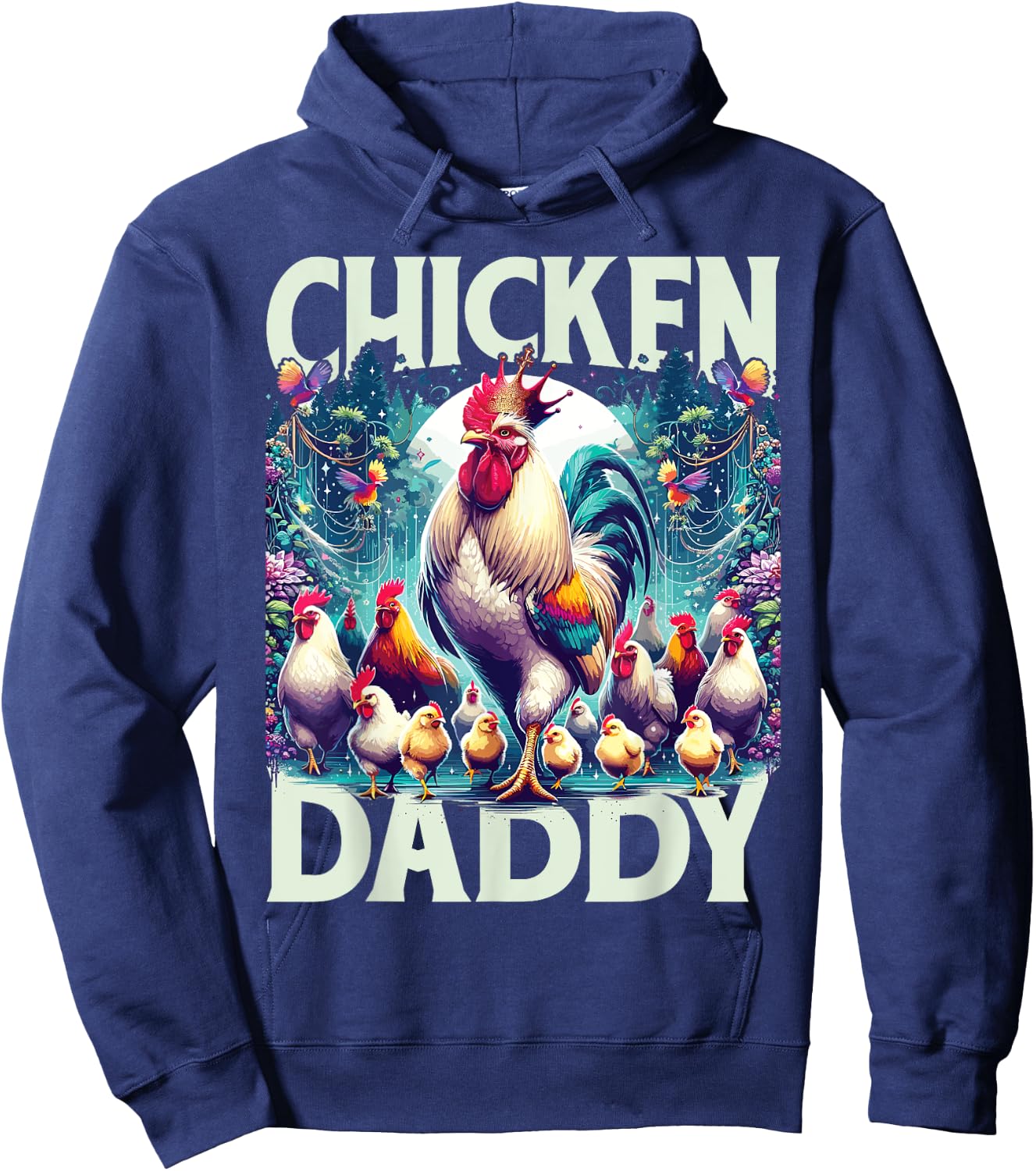 Rooster | Chicken Daddy | Men | Fathers Day | Chicken Lover Hoodie - Hoodie | Navy