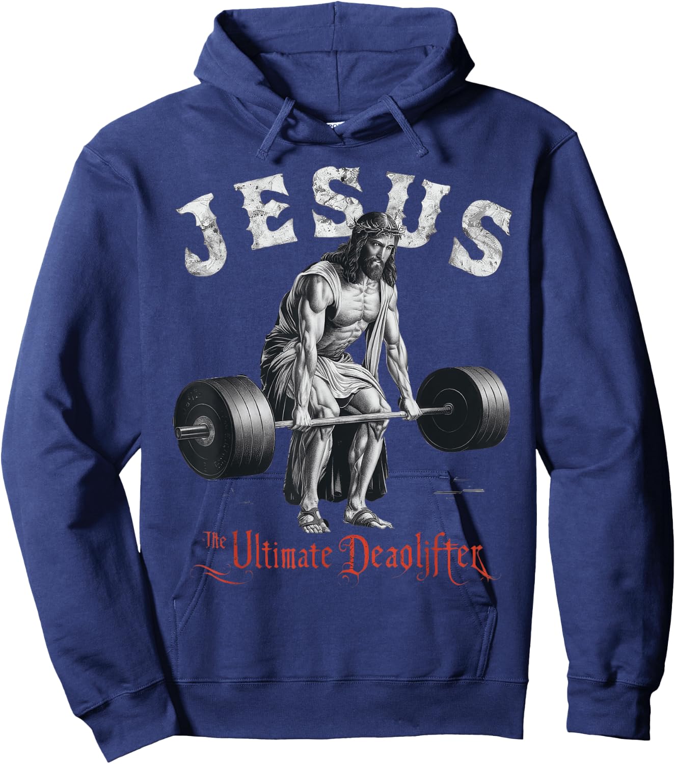 Jesus The Ultimate Deadlifter Christian Hoodie - Hoodie | Navy
