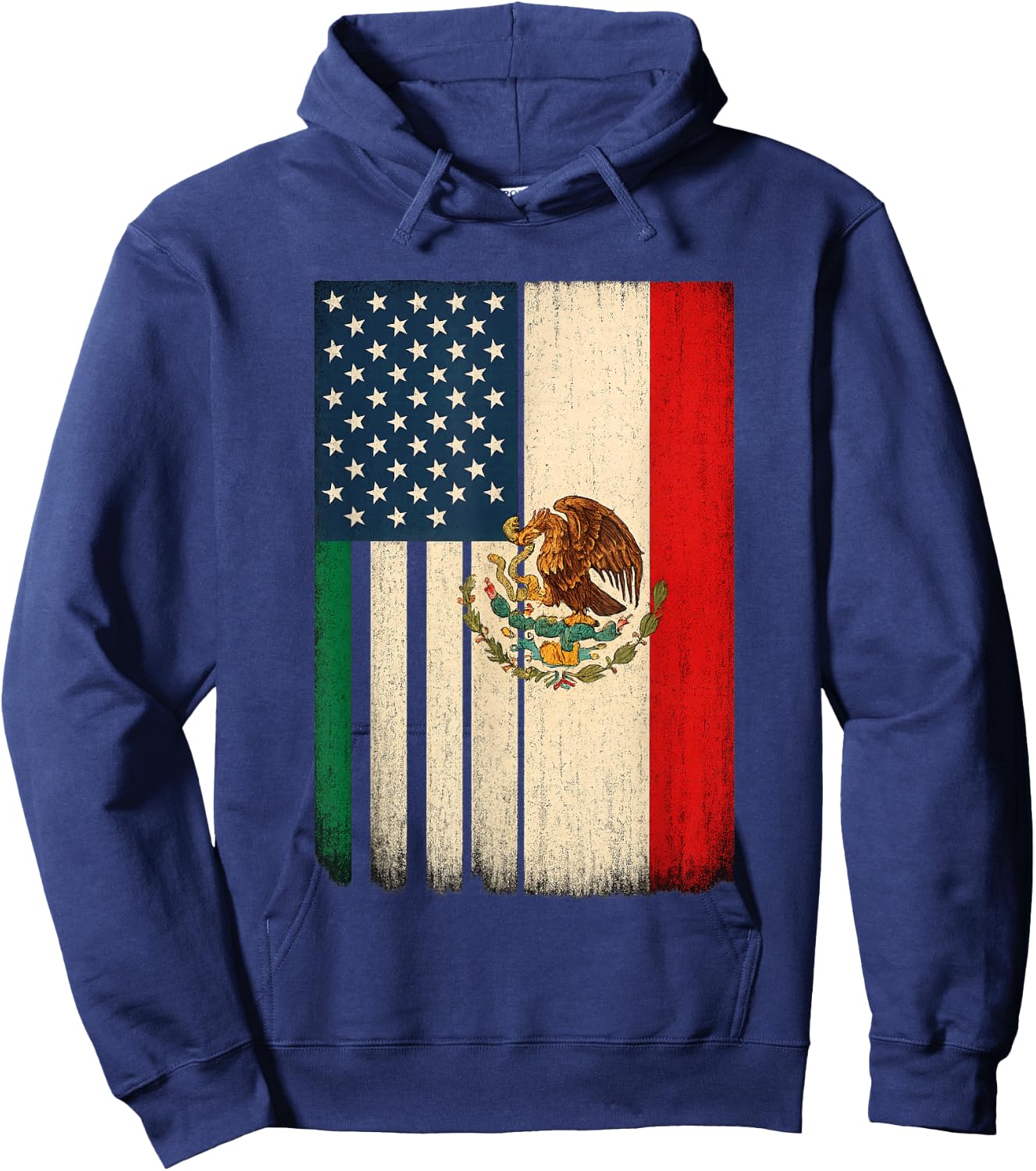 Mexico Flag 4th of July USA American Mexican Flag Hoodie - Hoodie | Navy