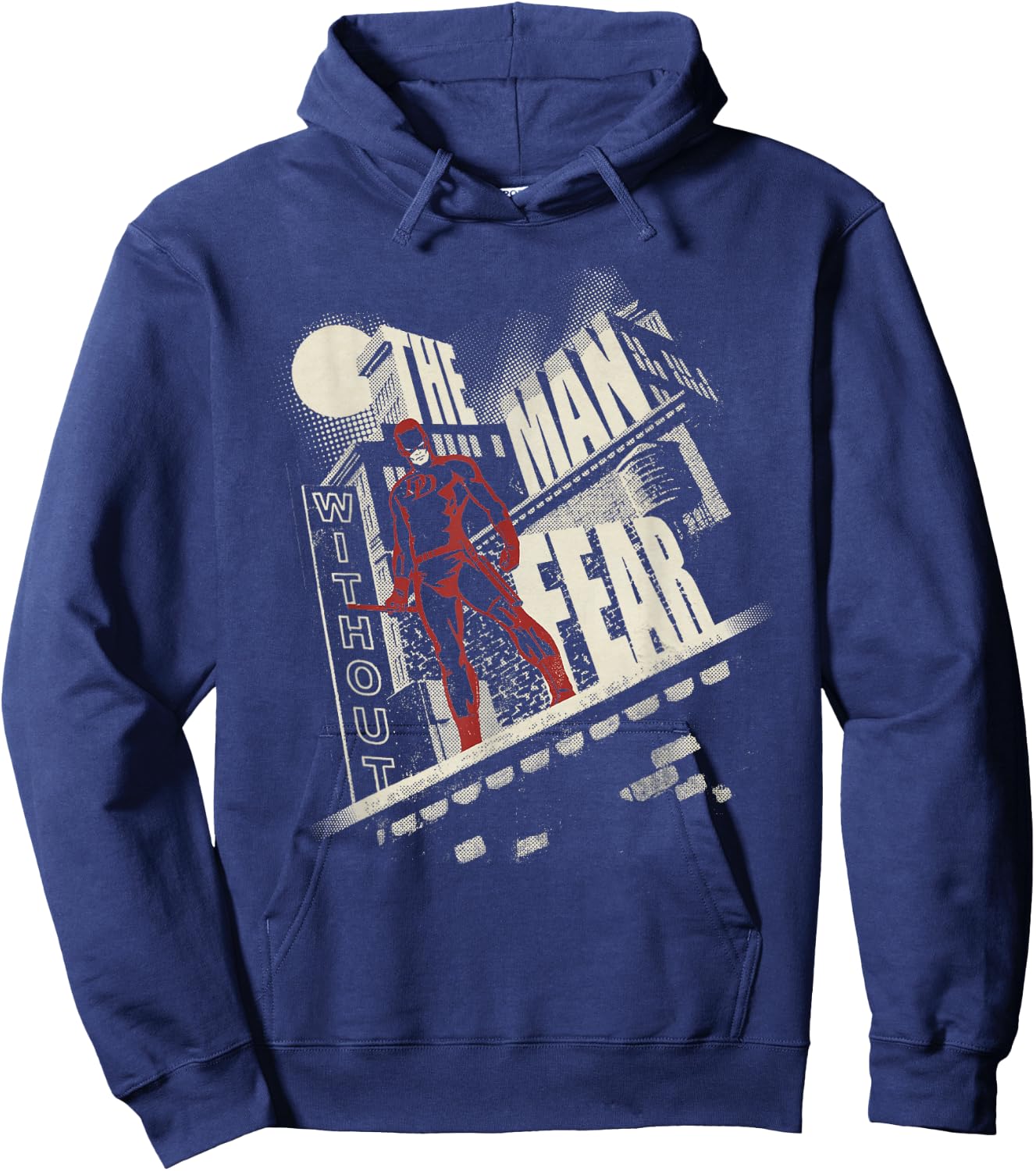 Marvel Daredevil The Man Without Fear Night Rooftop Black , Black, S Hoodie - Hoodie | Navy