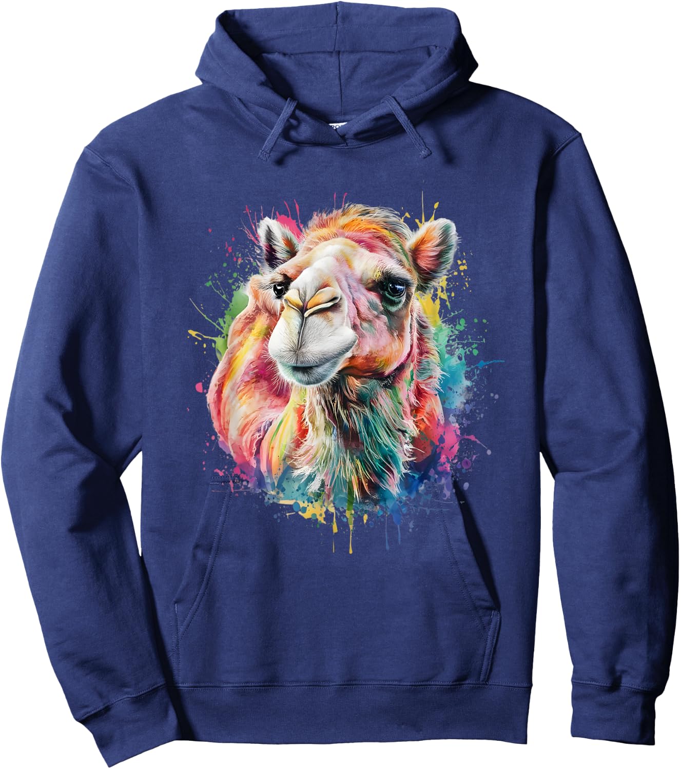 Camel Men Woman Colorful Watercolor Camel Hoodie - Hoodie | Navy