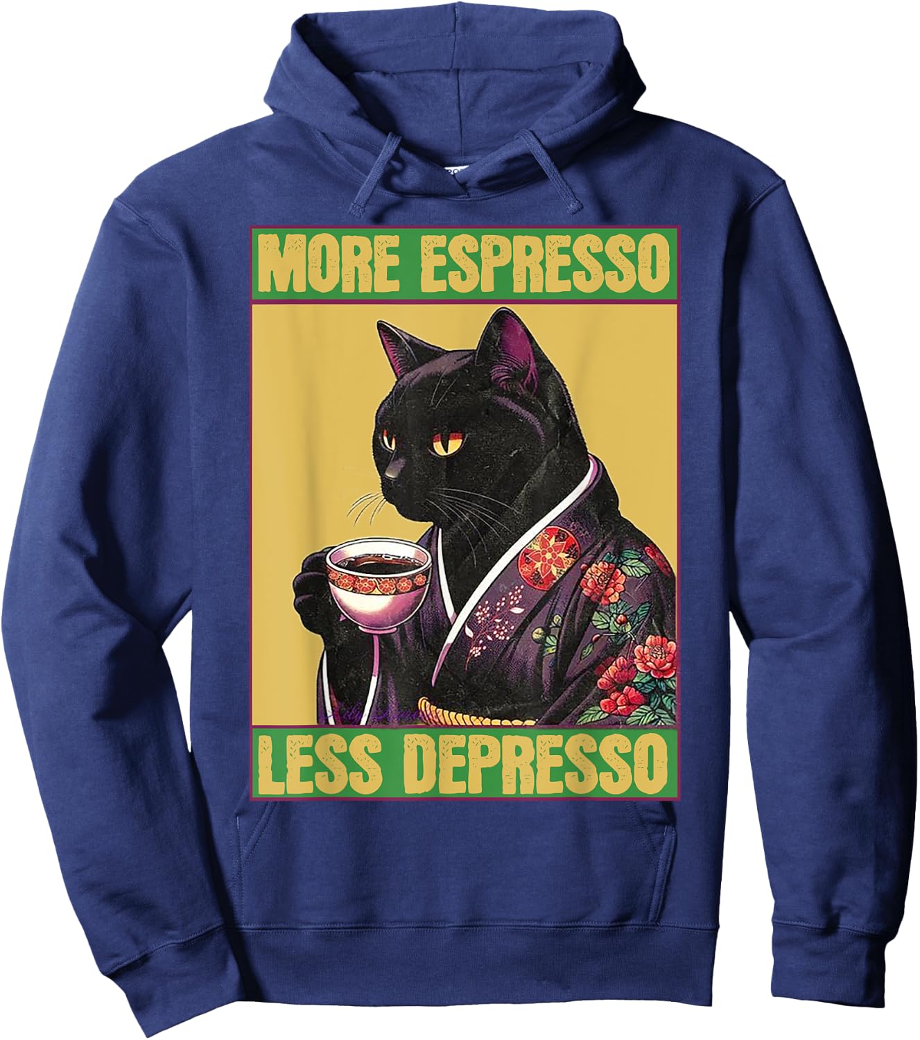 Cat More Espresso Less Depresso Women Hoodie - Hoodie | Navy