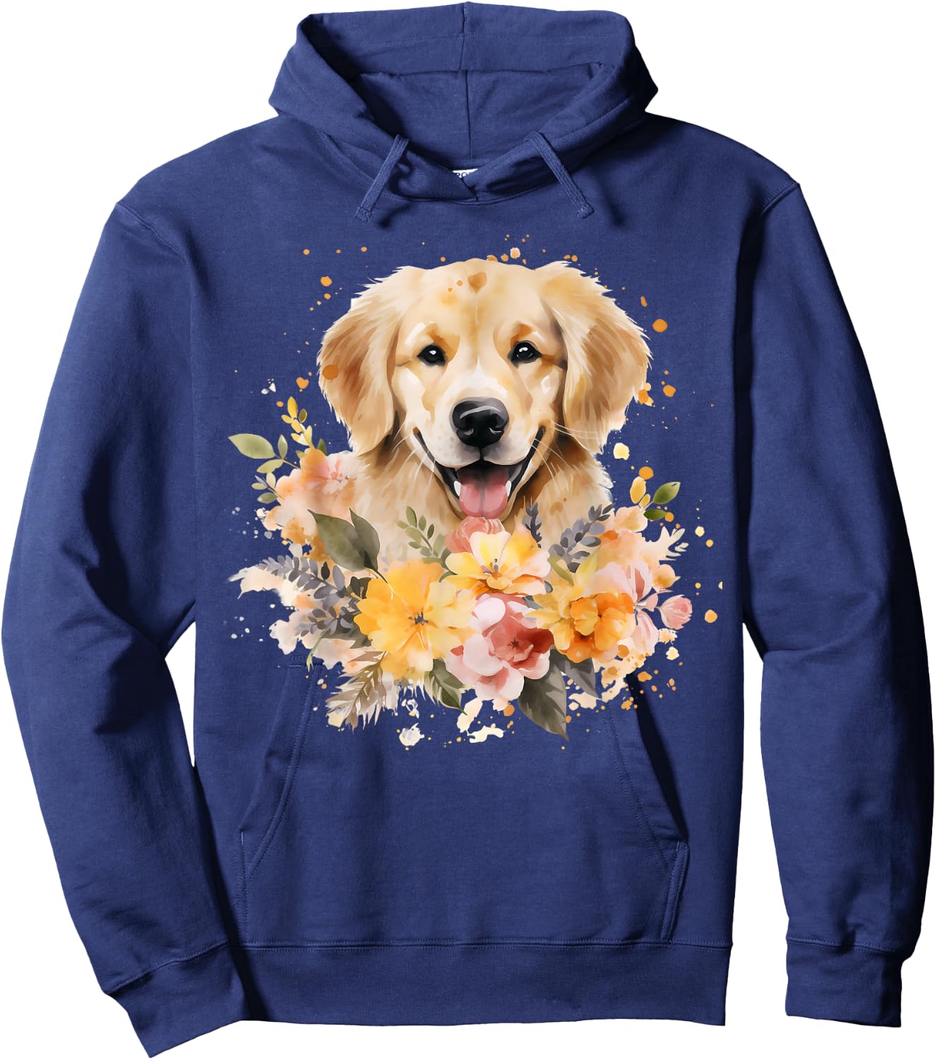 Watercolor Golden Retriever Hoodie - Hoodie | Navy