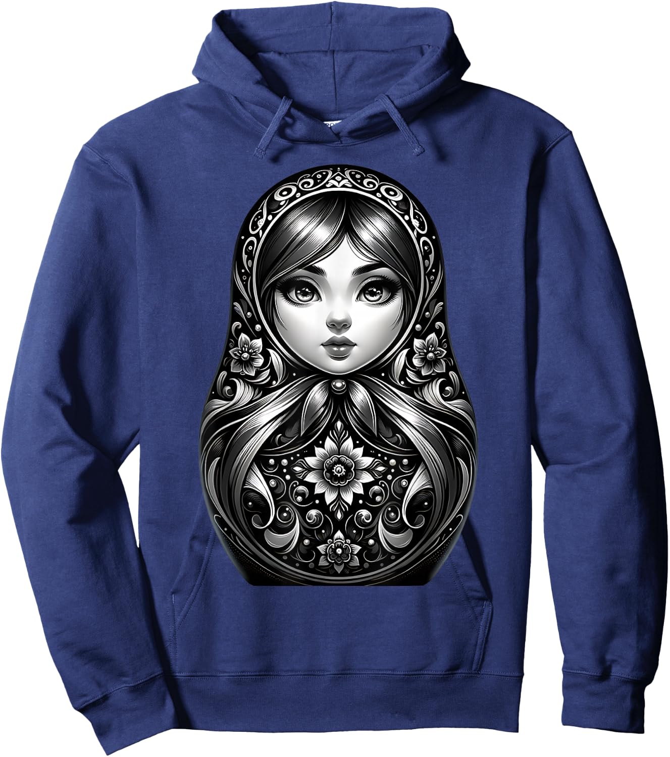 Russian Matryoshka Russia Russian Russian Matryoshka , black Hoodie - Hoodie | Navy