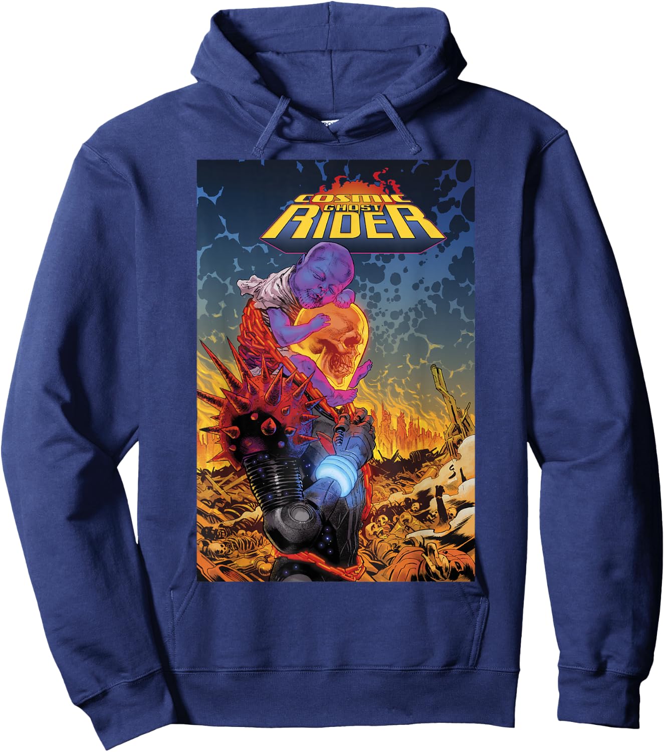 Marvel Cosmic Ghost Rider Comic Book Cover Hoodie - Hoodie | Navy
