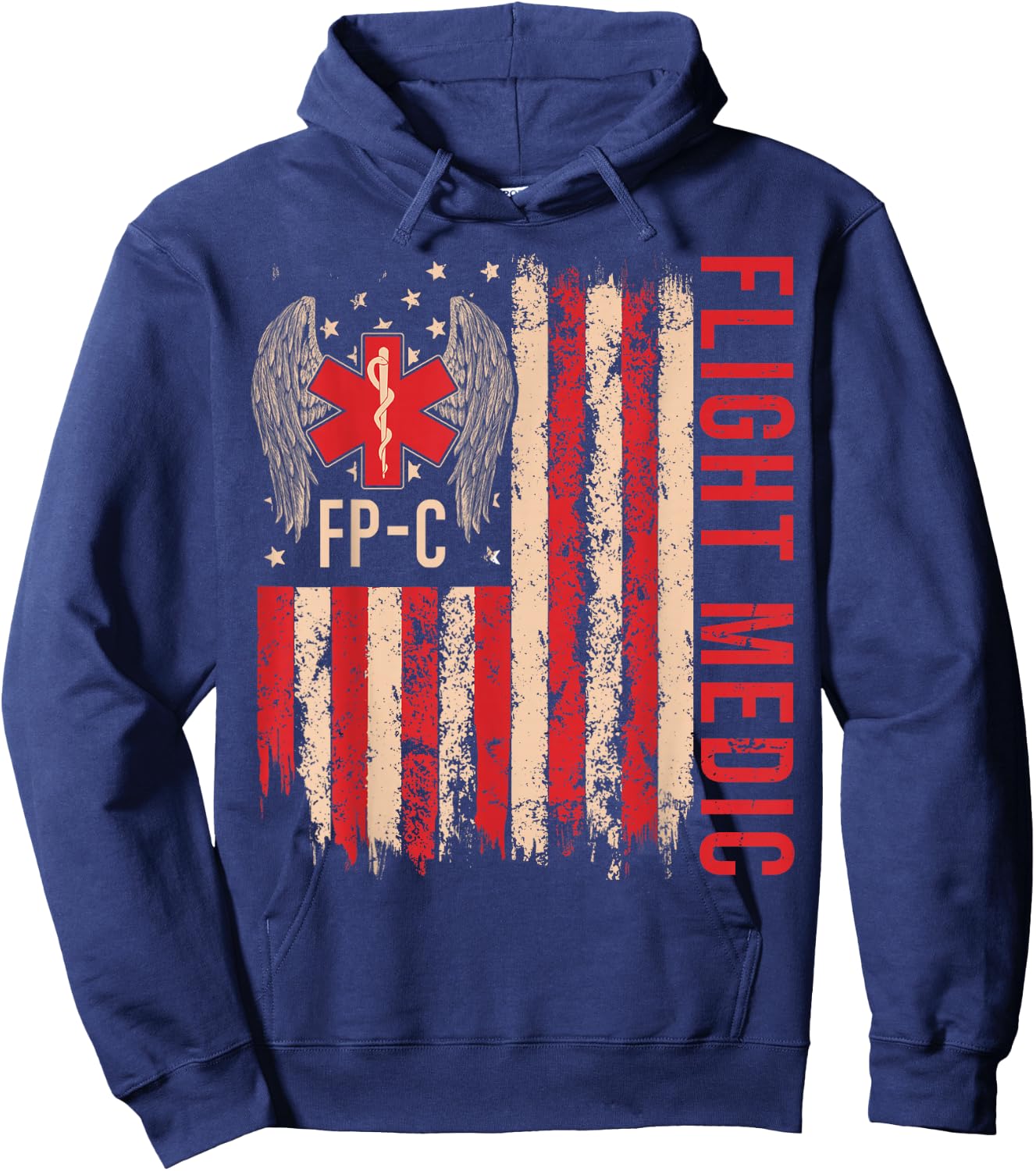Flight Medic USA American Flag Air Flight Paramedic FP-C Hoodie - Hoodie | Navy