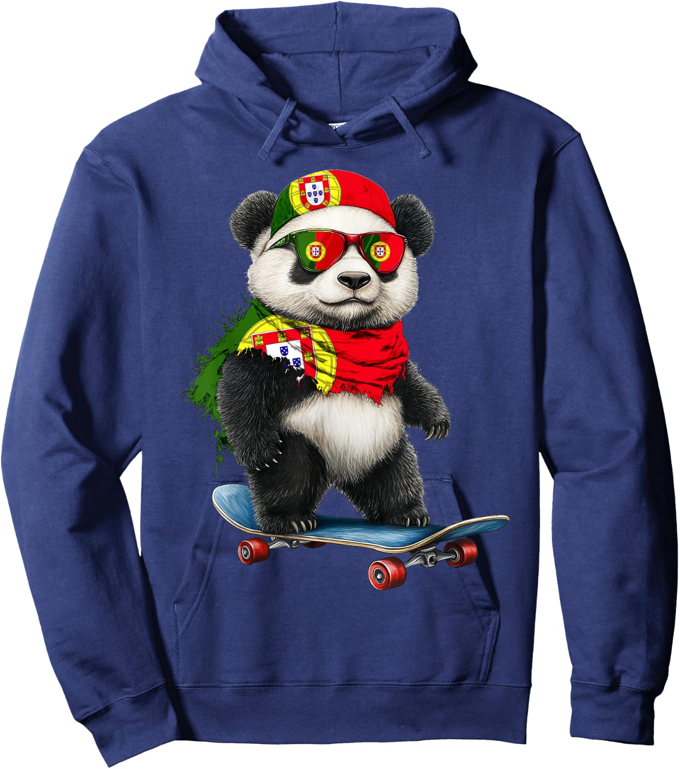 Portuguese Flag American US Flags Panda Heritage Portgual Hoodie - Hoodie | Navy