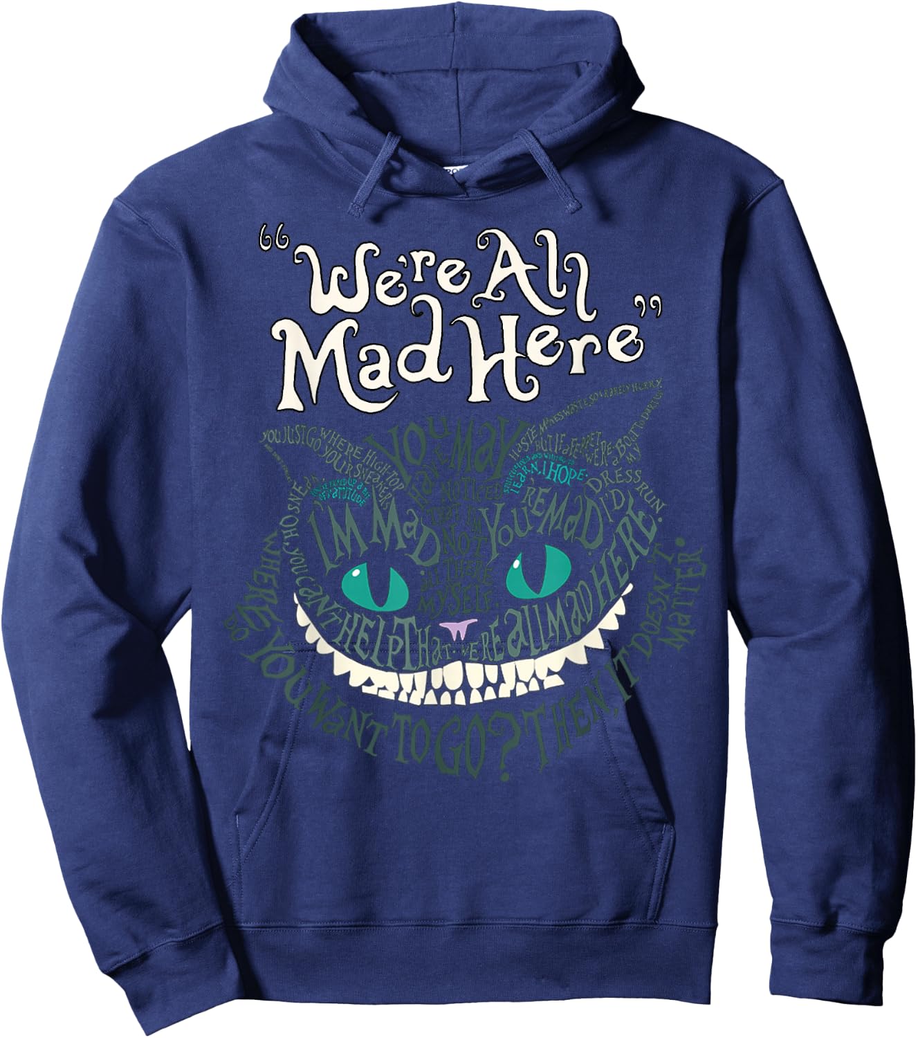 Cheshire Alice Cat Wir sind alle verrückt hier Wunderland , black Hoodie - Hoodie | Navy