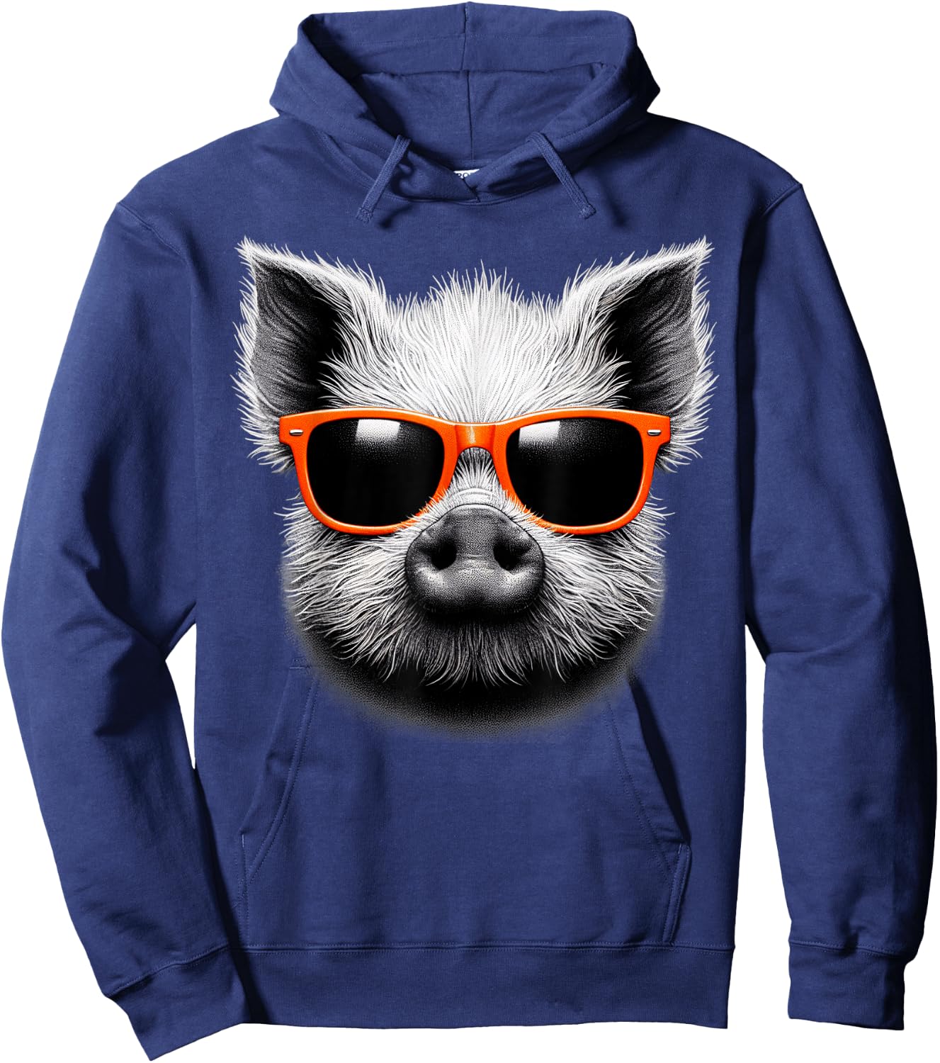Cool Pig Wearing Sunglasses Graphic Art Hoodie - Hoodie | Navy