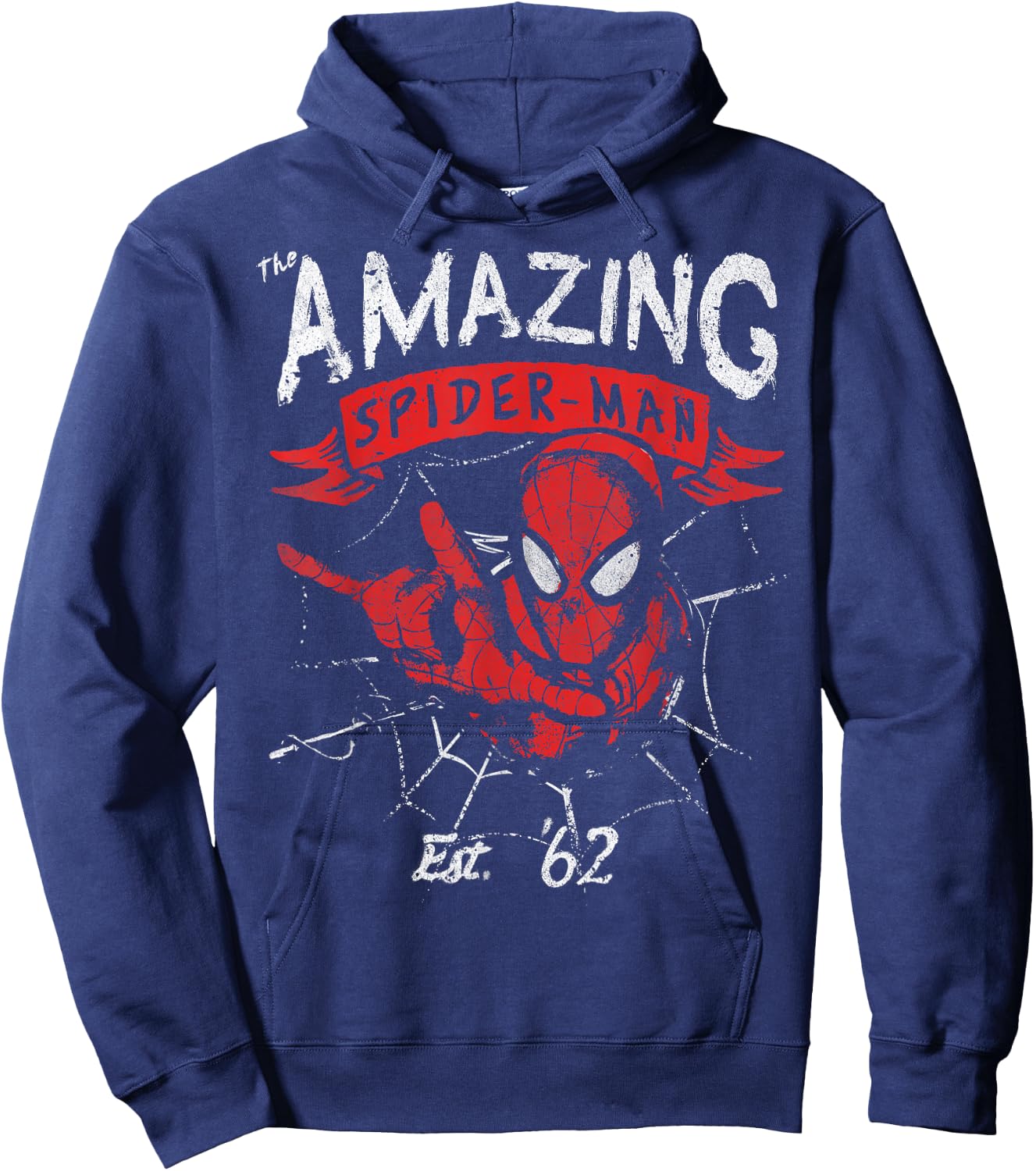 Marvel The Amazing Spider-Man Banner Logo Portrait Hoodie - Hoodie | Navy