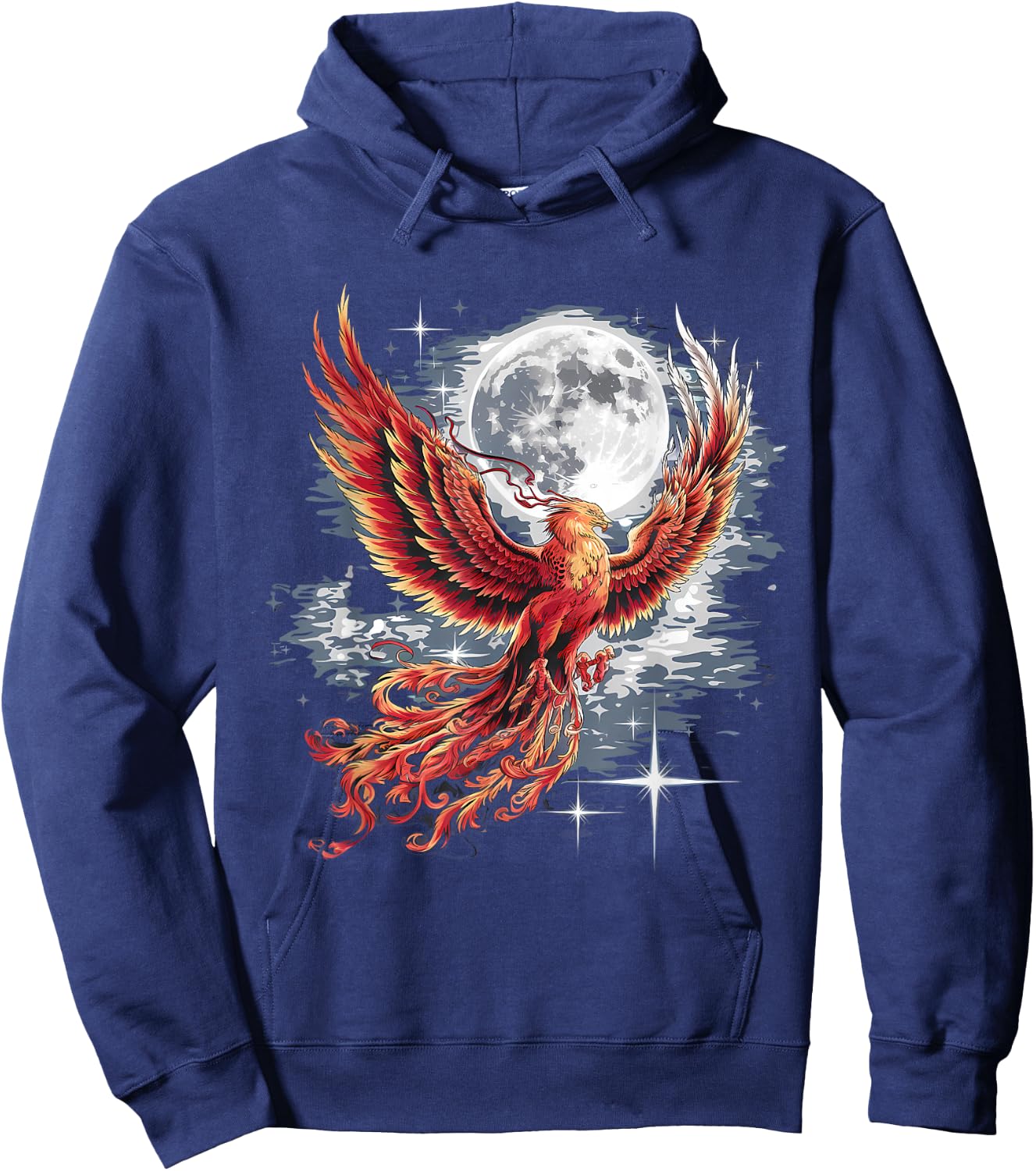 Phoenix Full Moon Rejuvenation Bird Phoenix Bird , black Hoodie - Hoodie | Navy