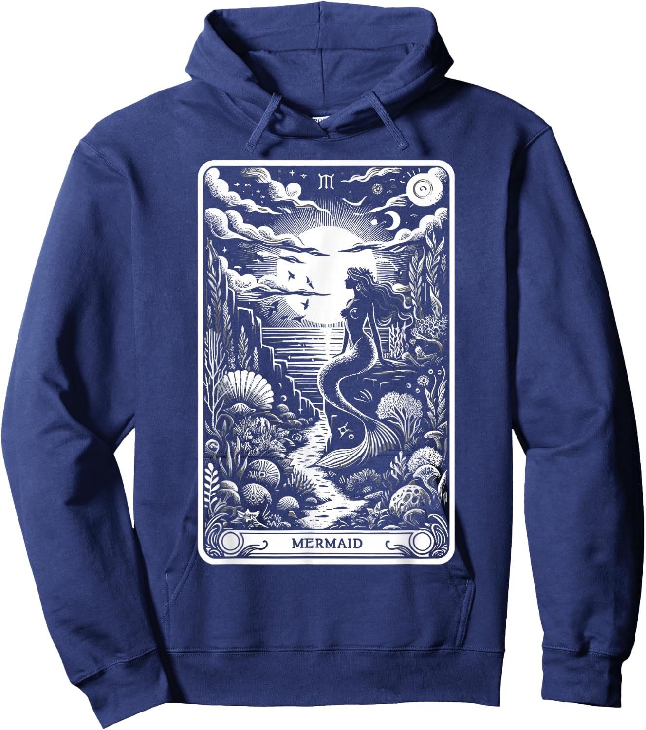 Tarot Card Reading Dark Magic Fortune Telling Mermaid Hoodie - Hoodie | Navy