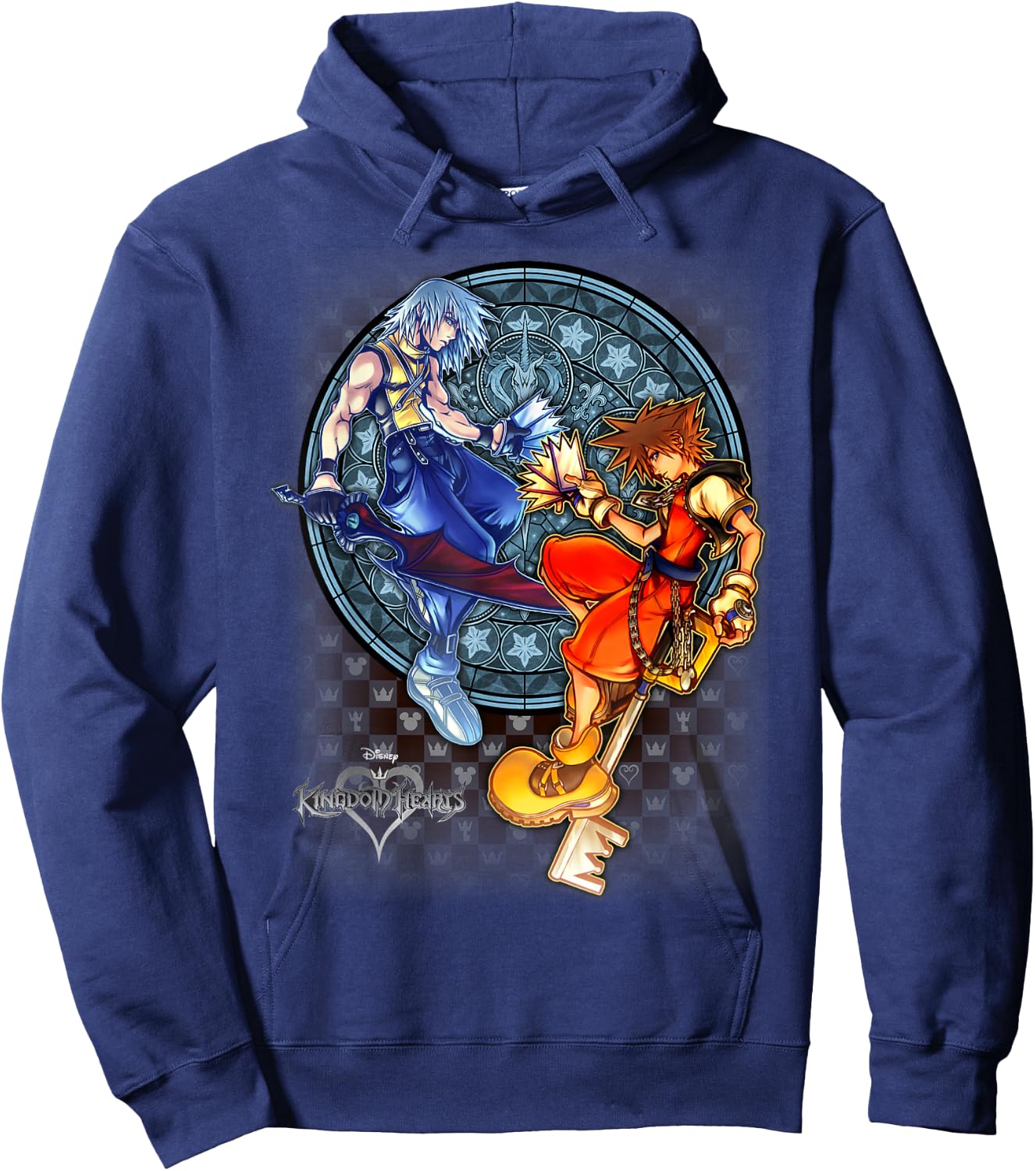 Disney Kingdom Hearts Sora & Riku Chain Of Memories Hoodie - Hoodie | Navy