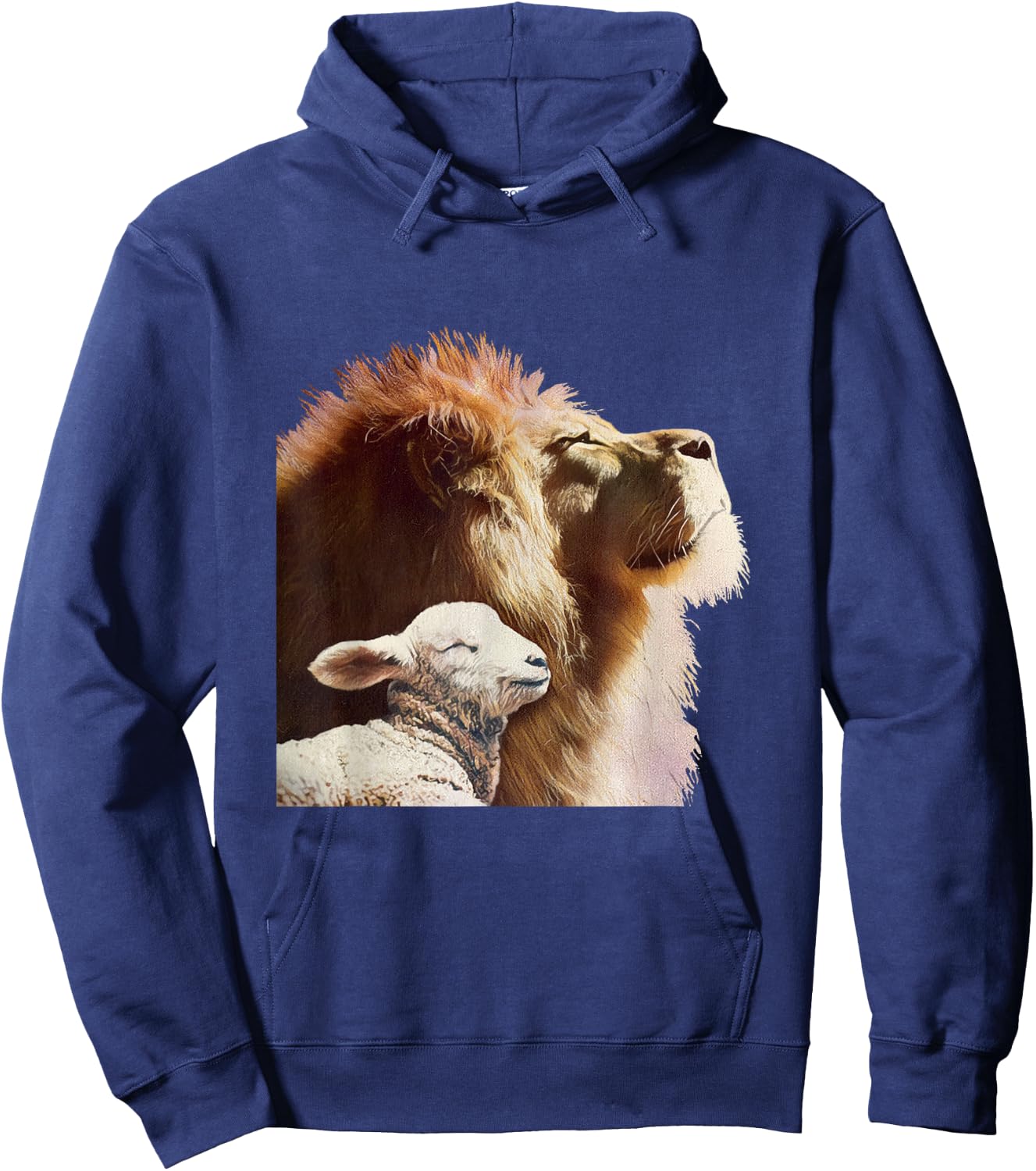 Bible Verse Religious Apparel The Lion and The Lamb Hoodie - Hoodie | Navy