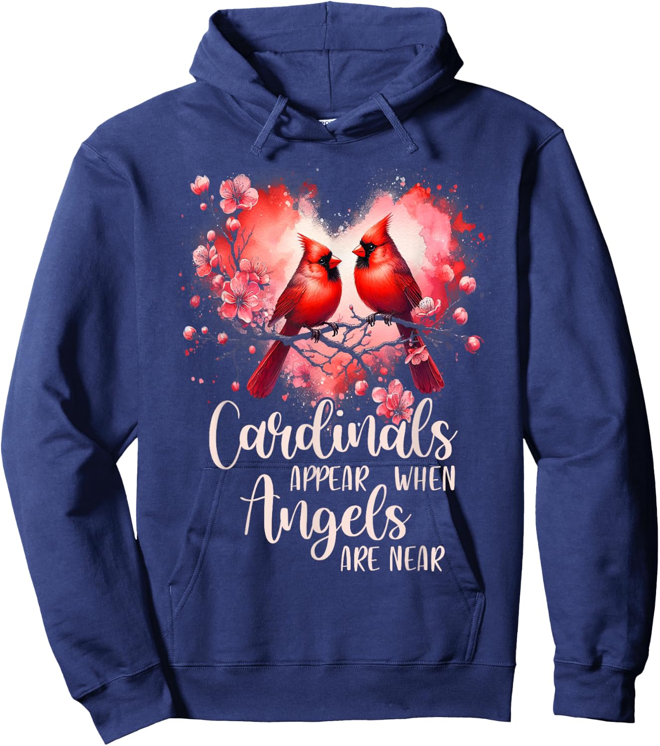 Cardinal Bird Memorial Cardinals Appear When Angels are Near Hoodie - Hoodie | Navy