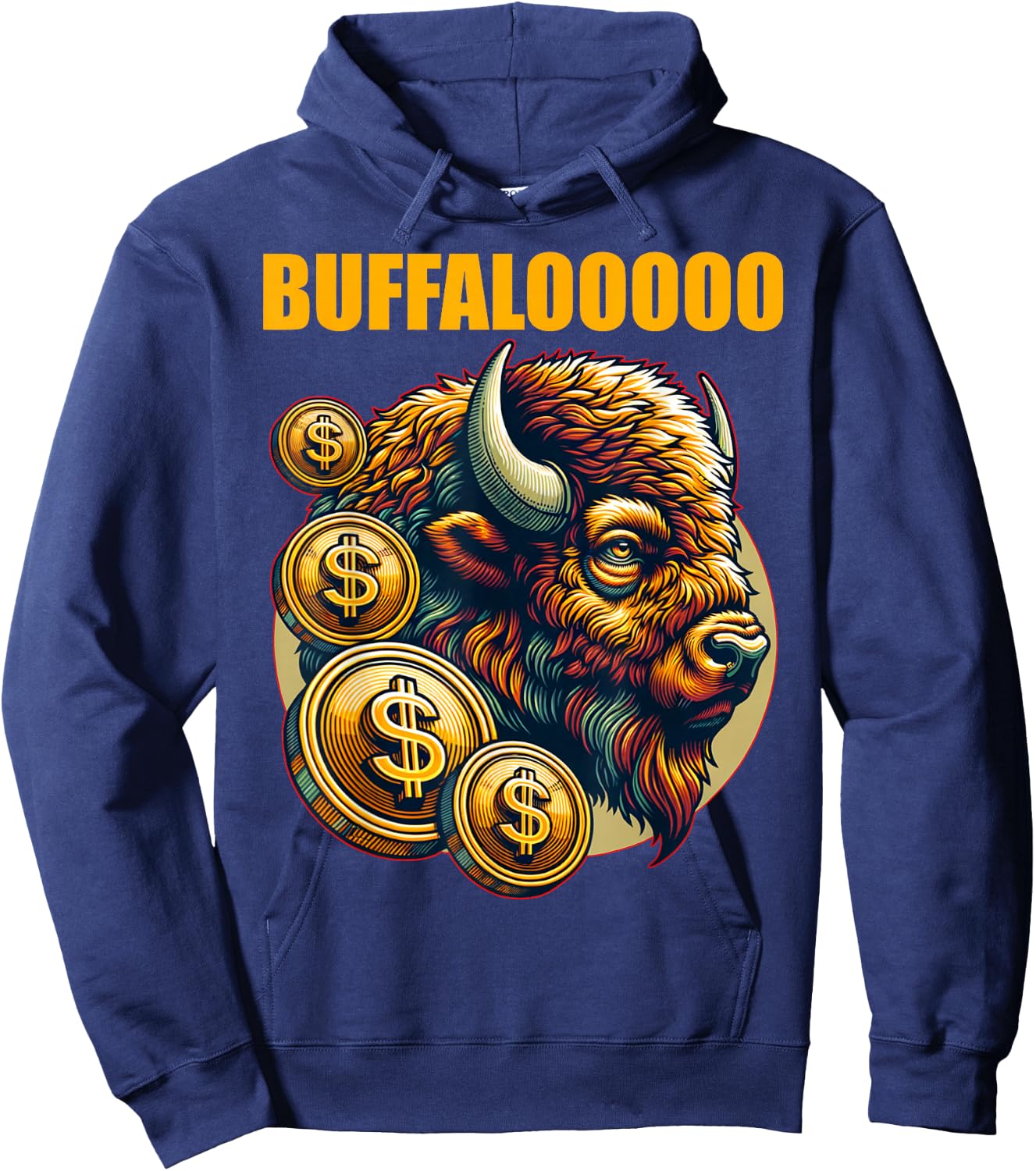 Lucky Buffalo Casino Slot Machine BUFFALOOOOO Gambling Hoodie - Hoodie | Navy