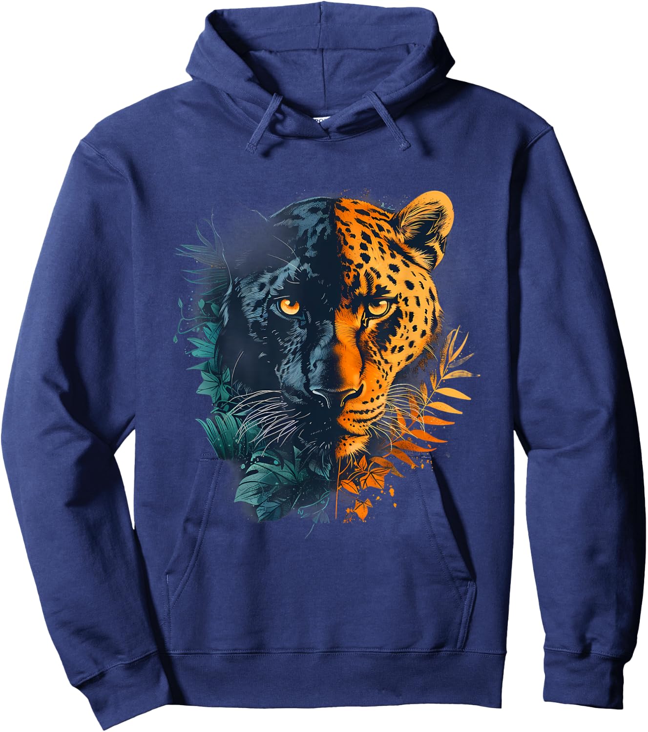 Panther Nature Tropical Animal Art Artwork Portrait Drawing Hoodie - Hoodie | Navy