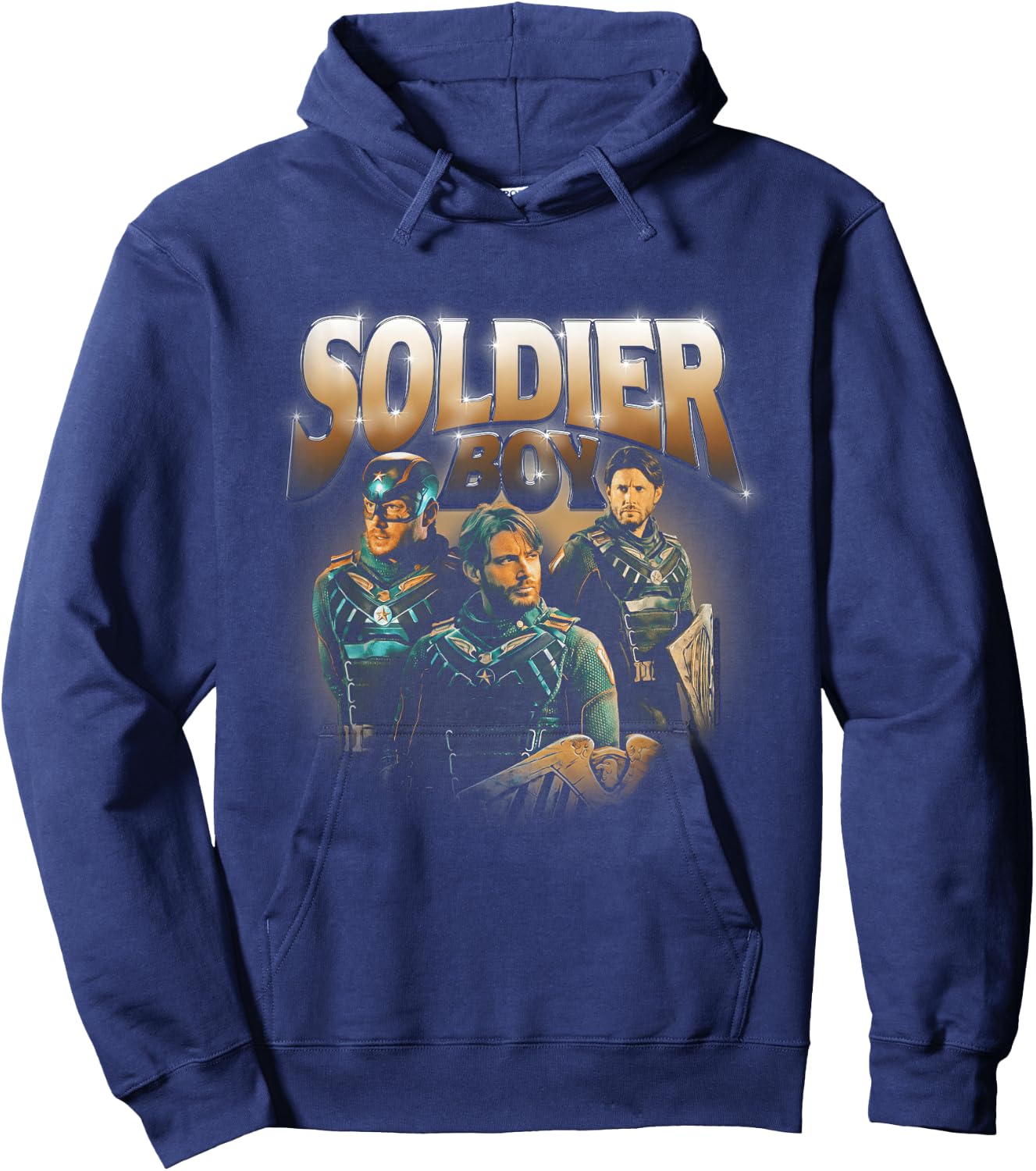 The Boys Soldier Boy Supe Character 90s Collage , black Hoodie - Hoodie | Navy