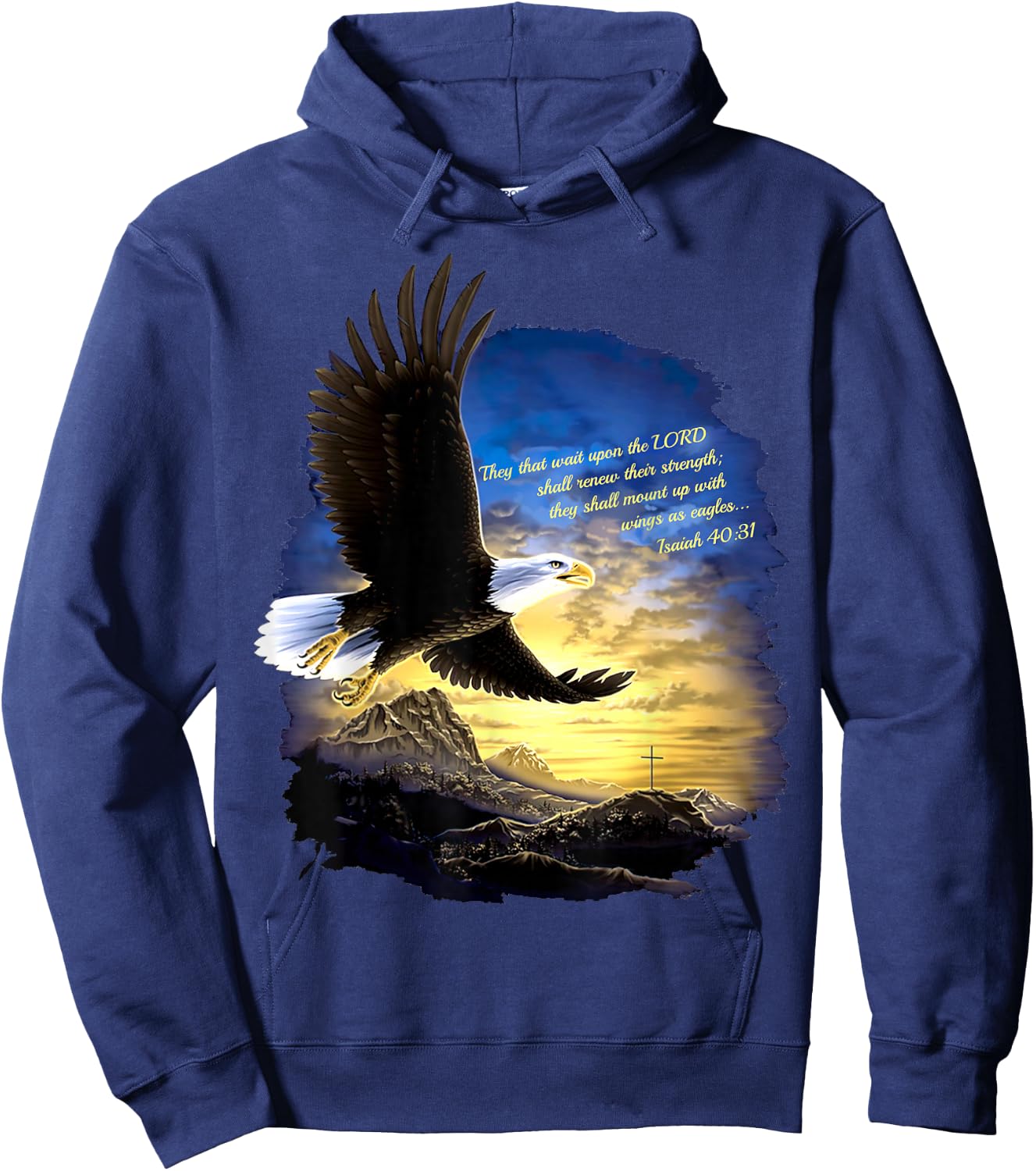 Jesaja 40:31 Berg Flügel als Adler Christlicher Bibelvers Hoodie - Hoodie | Navy