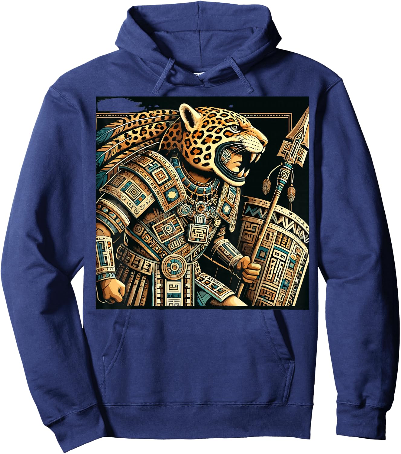 Penachos Aztecas Mexico Aztec Warrior Costume Mayan Jaguar Hoodie - Hoodie | Navy