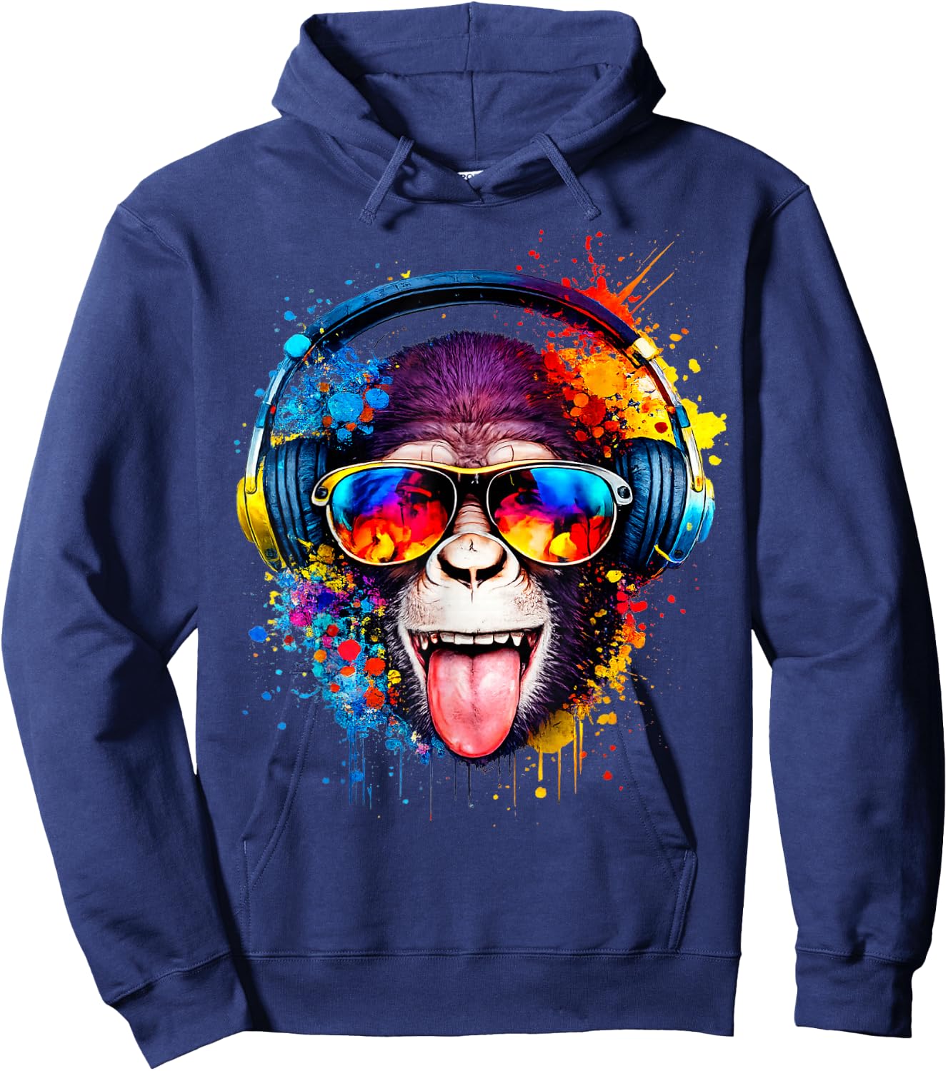 Monkey DJ mit Kopfhörer und Sonnenbrille Hoodie - Hoodie | Navy