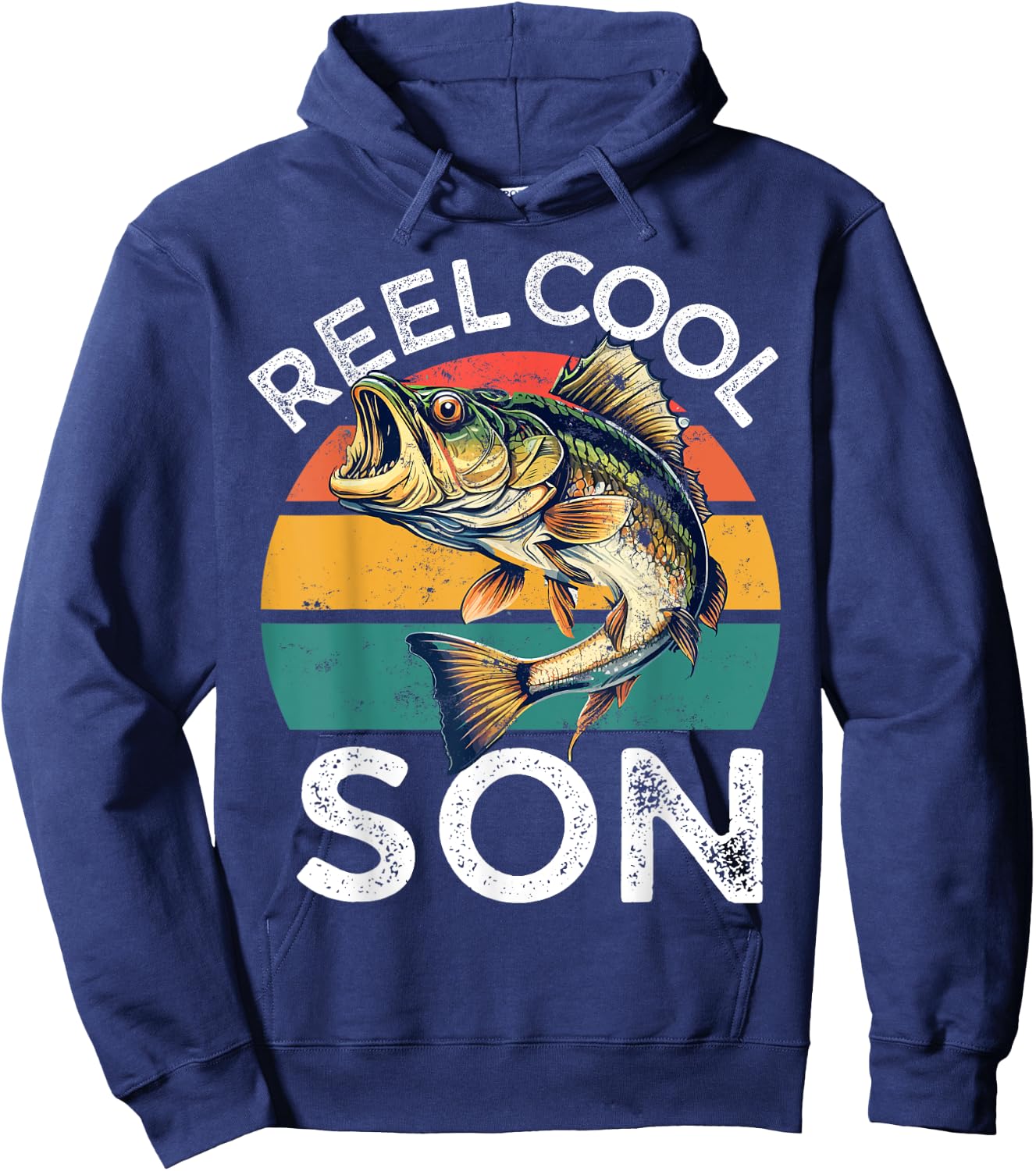 Fishing Reel Cool Son Fathers Day Funny Bass Grandson in Law Hoodie - Hoodie | Navy