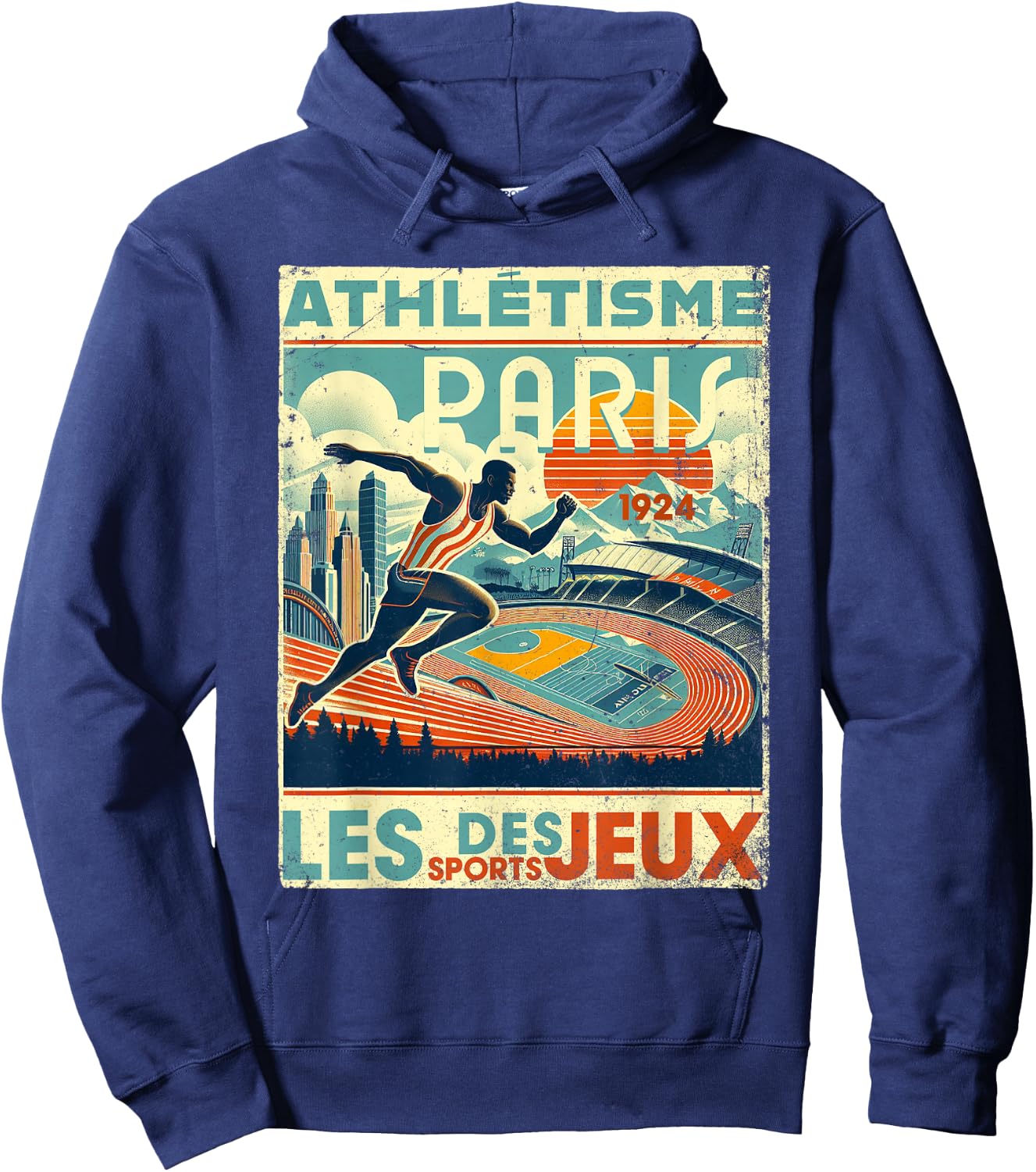 Paris Athletics 1924 The Games , black Hoodie - Hoodie | Navy