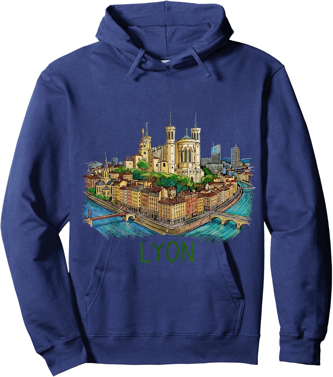 Lyon Frankreich Reise-Souvenir historische Stadt Wahrzeichen Geschenk Hoodie - Hoodie | Navy