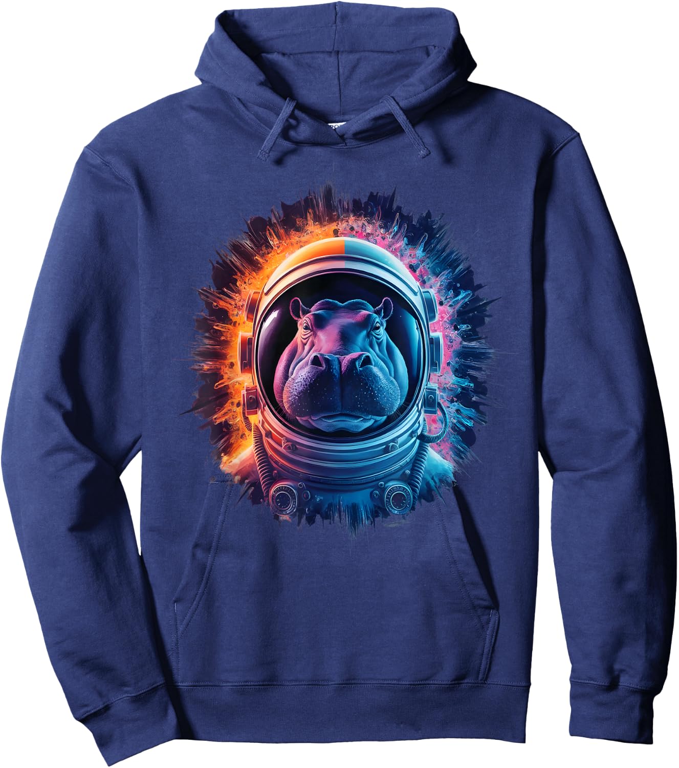 Hippo Men Woman Hippo Colorful Space Astronaut Hippo Hoodie - Hoodie | Navy
