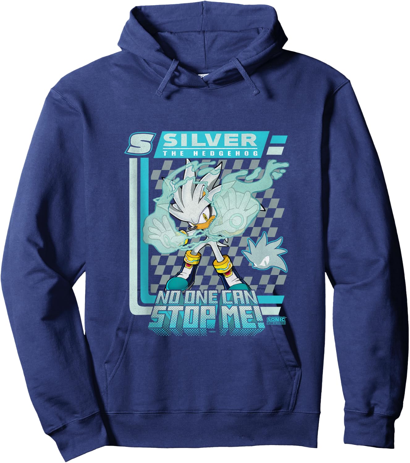 Sonic The Hedgehog Silver The Hedgehog Racing Poster Hoodie - Hoodie | Navy