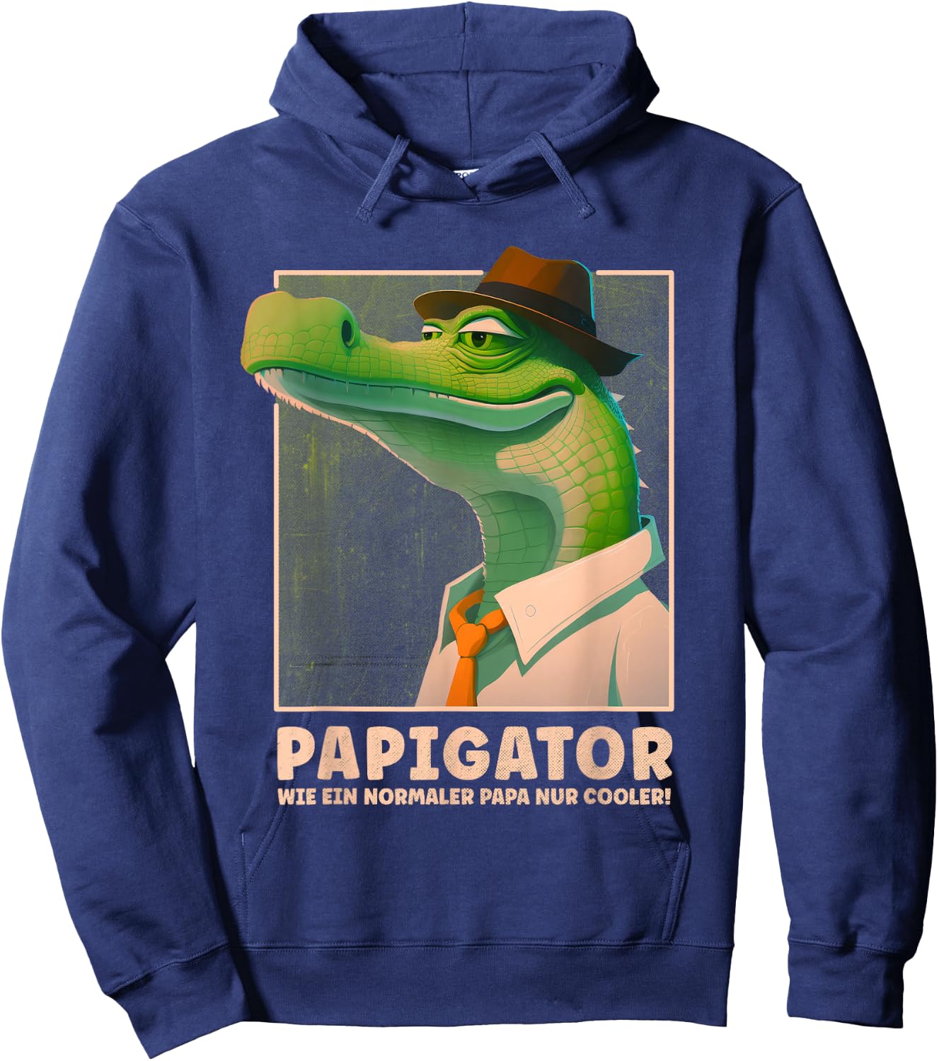 Papigator Cool Lustig Bester Vater Vatertag Super Papa Hoodie - Hoodie | Navy
