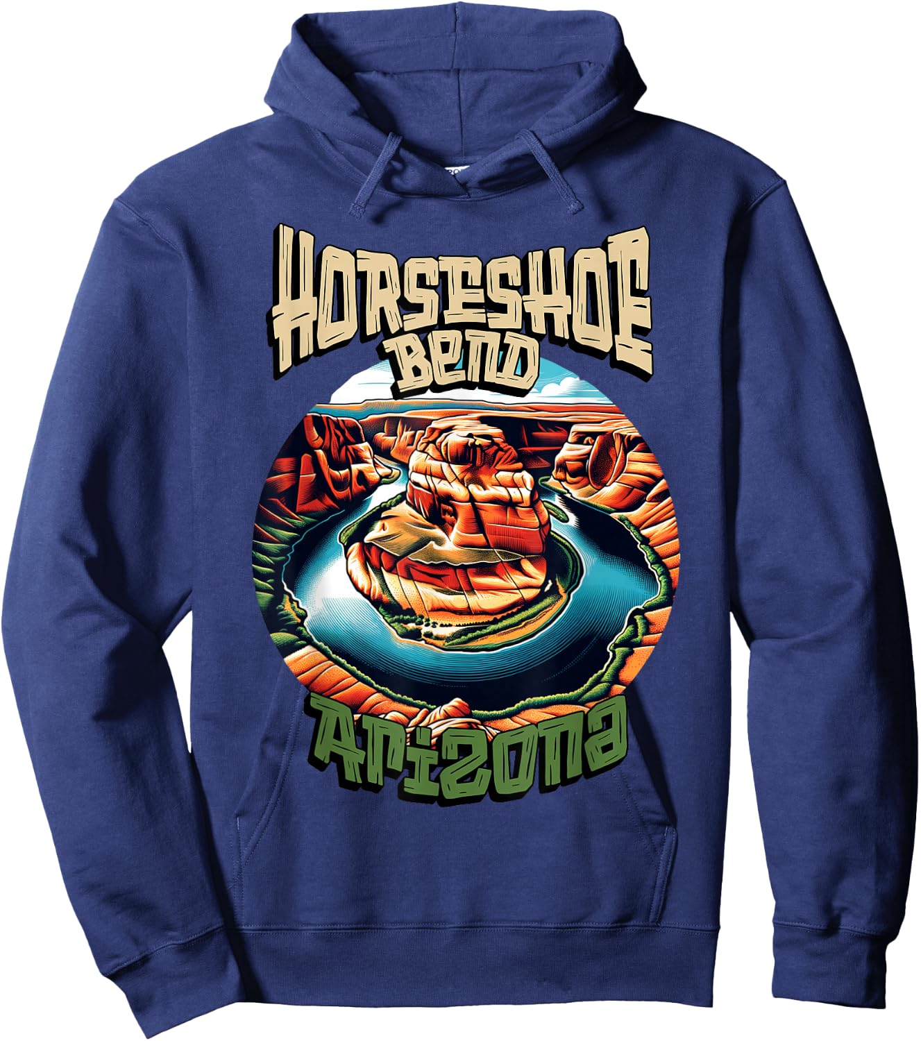 Iconic Horseshoe Bend AZ Hiking Glen Canyon Page Arizona Hoodie - Hoodie | Navy