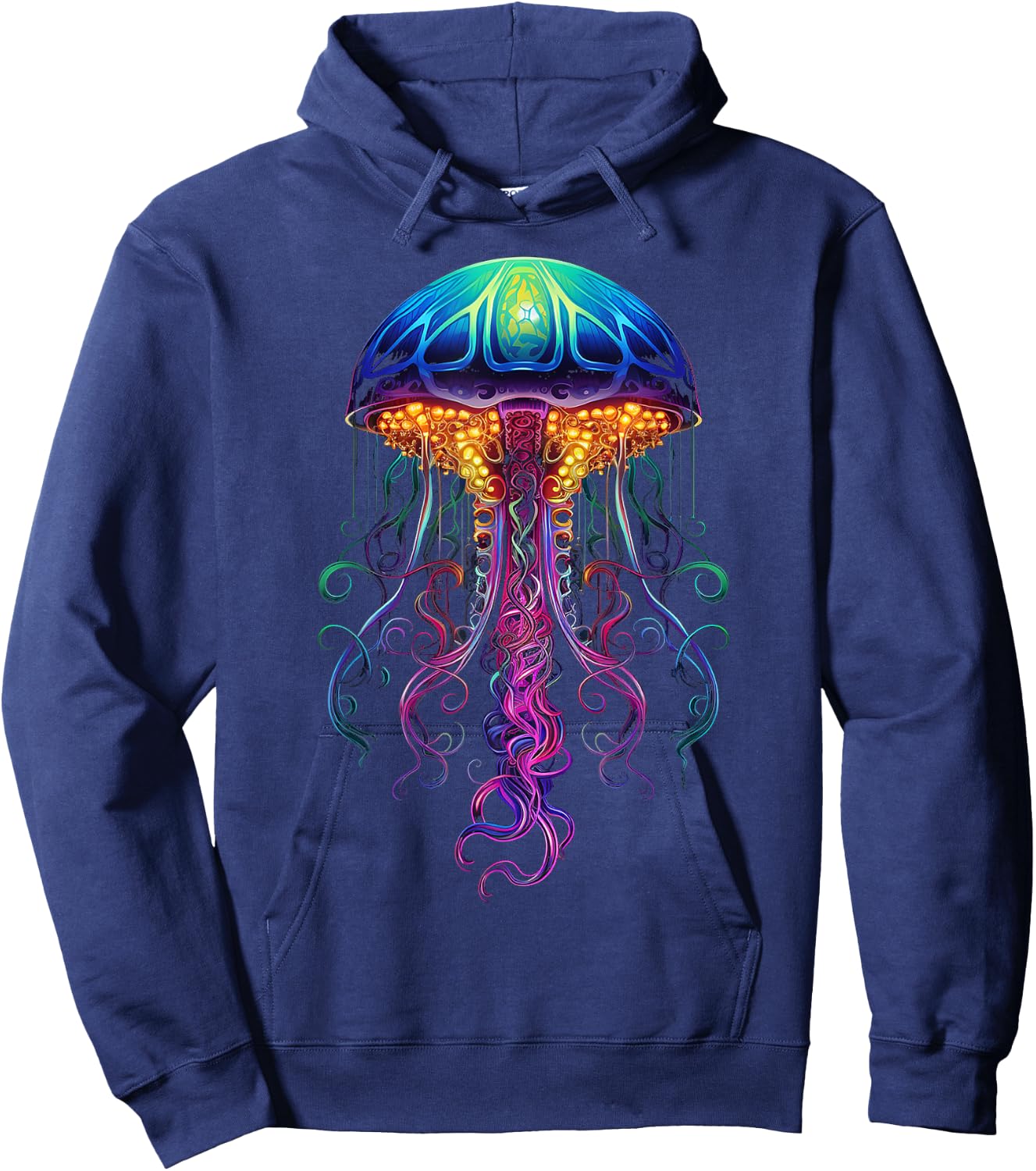 Jellyfish Fantasy Animal Colorful Art Jellyfish Hoodie - Hoodie | Navy