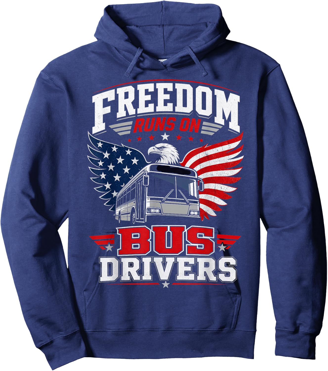 American Bus Driver Patriotic USA Transit Operator Hoodie - Hoodie | Navy
