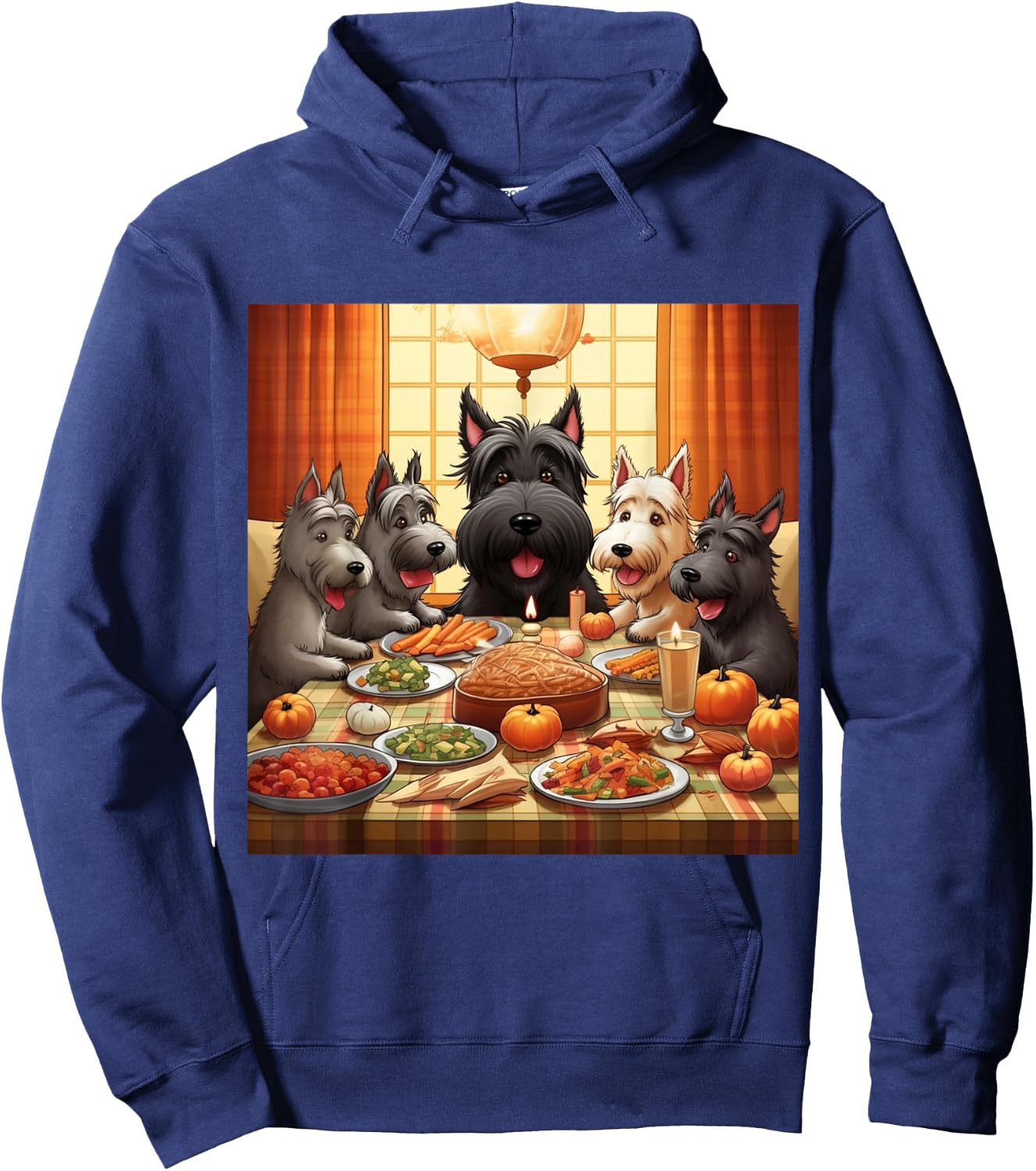 Thanksgiving Scottish Terrier - Scottish Terrier Hoodie - Hoodie | Navy