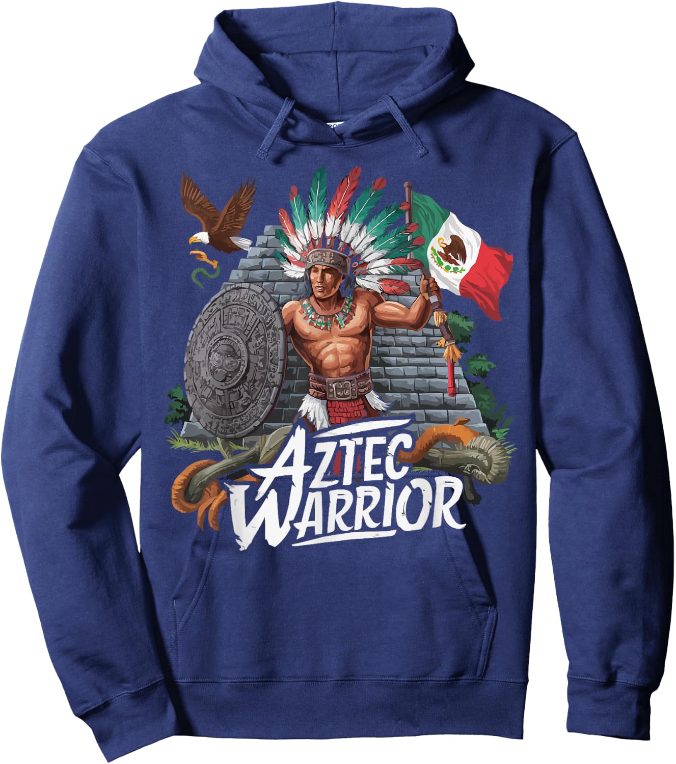 Aztec Warrior Mayan Indigenous Mexican Aztec Jaguar Hoodie - Hoodie | Navy