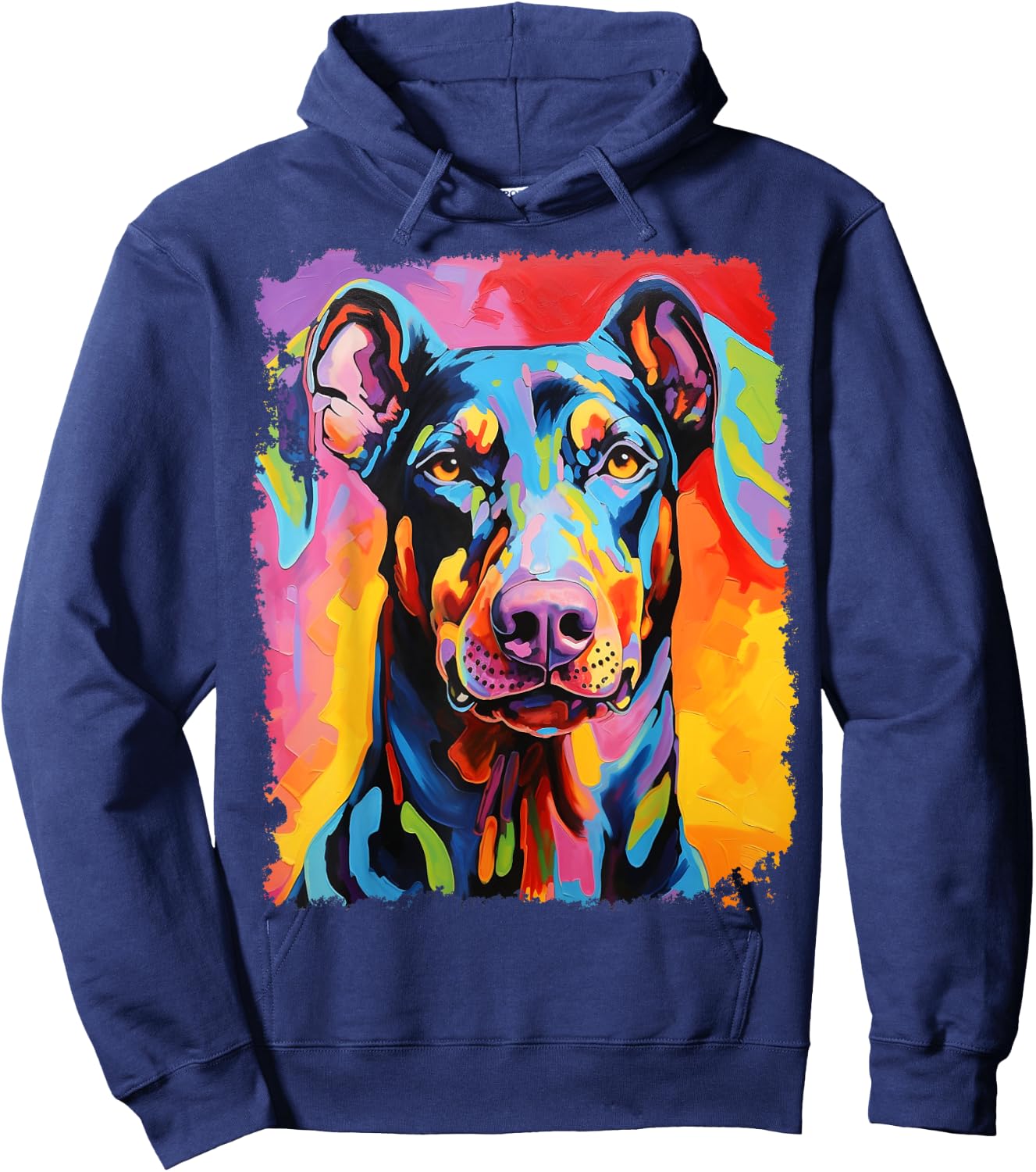 Pop Art Doberman Hoodie - Hoodie | Navy