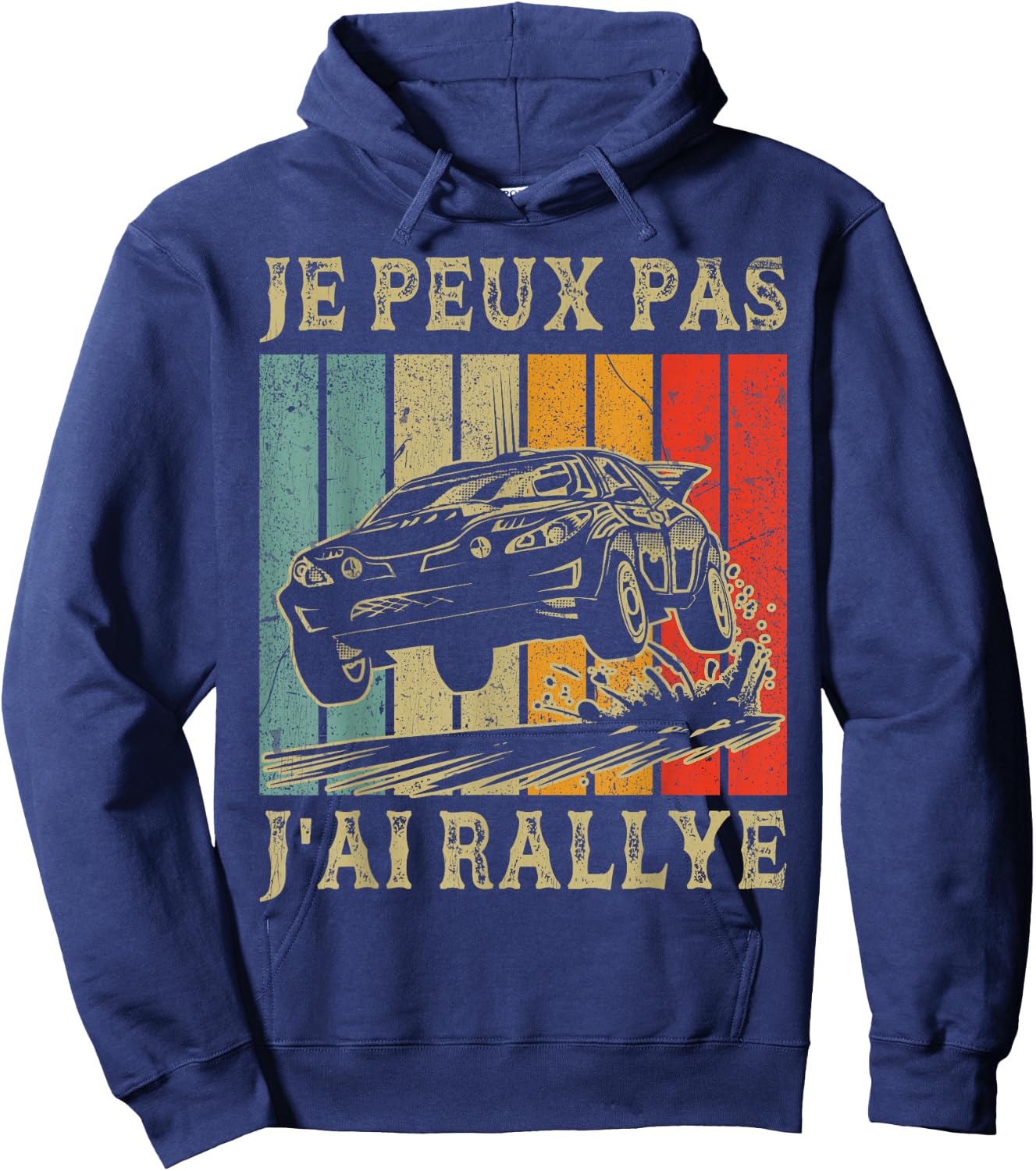 Je Peux Pas J'ai Rallye vintage Rallye Racing Car , Black, S Hoodie - Hoodie | Navy