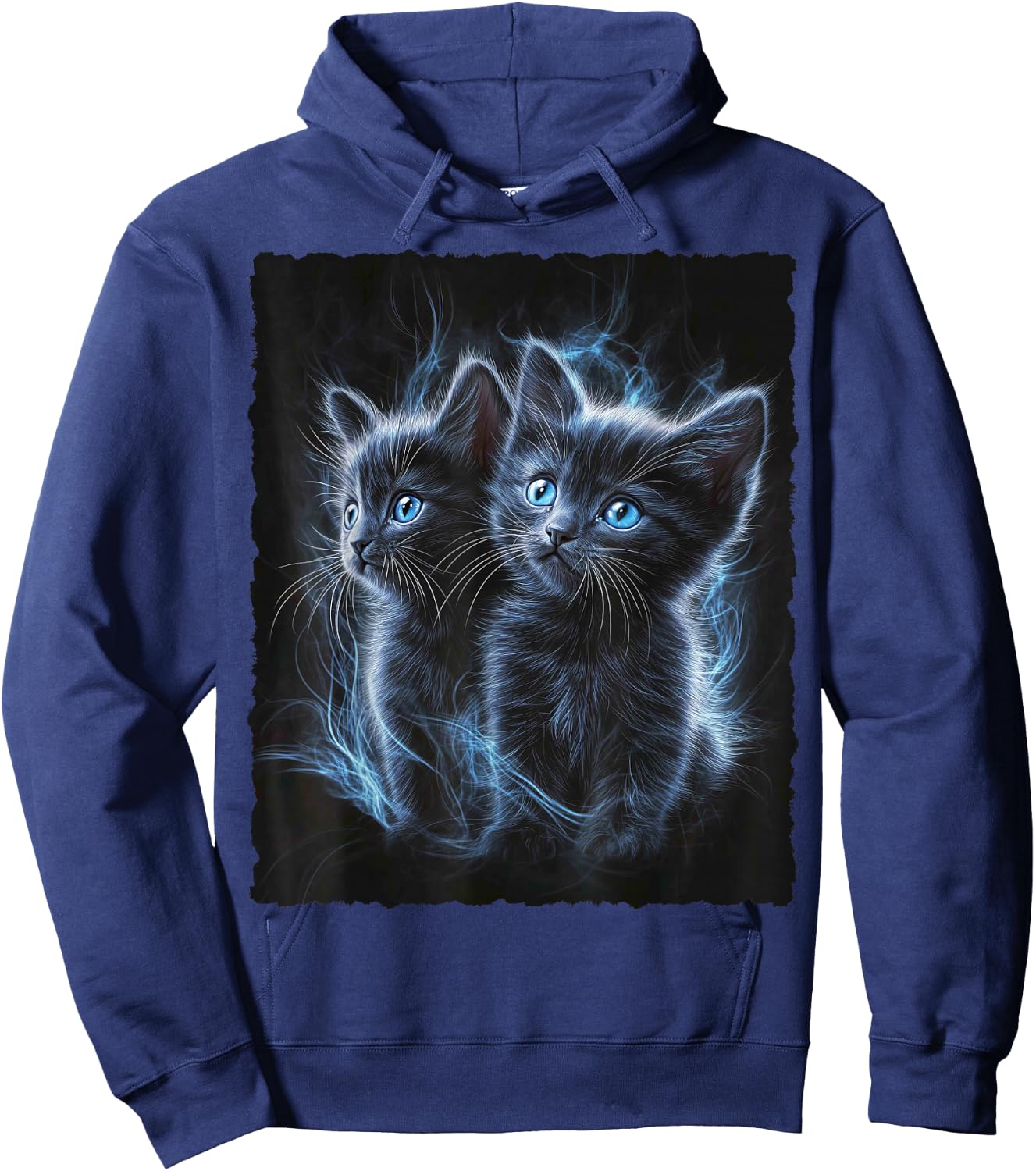 Cute Magic Cat Kitten Fantasy Art , black Hoodie - Hoodie | Navy