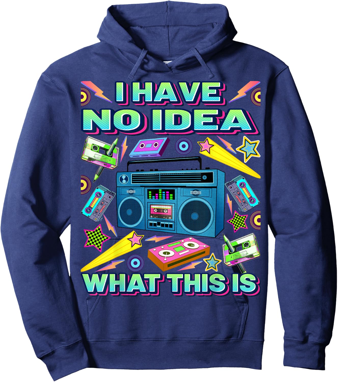 Retro 80s 90s Outfits Men Women Kids 70s 80s 90s Hoodie - Hoodie | Navy
