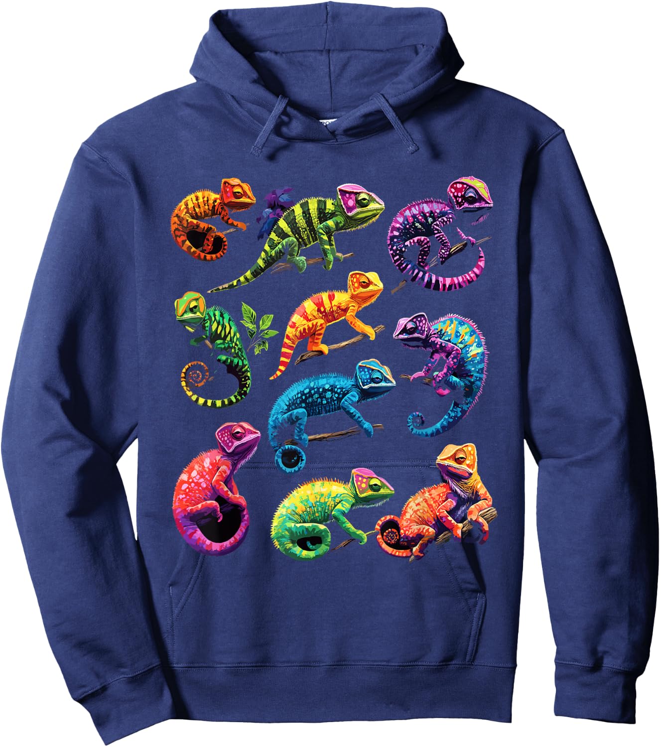 Chameleons of the World Educational Reptile Lizard Lover Hoodie - Hoodie | Navy