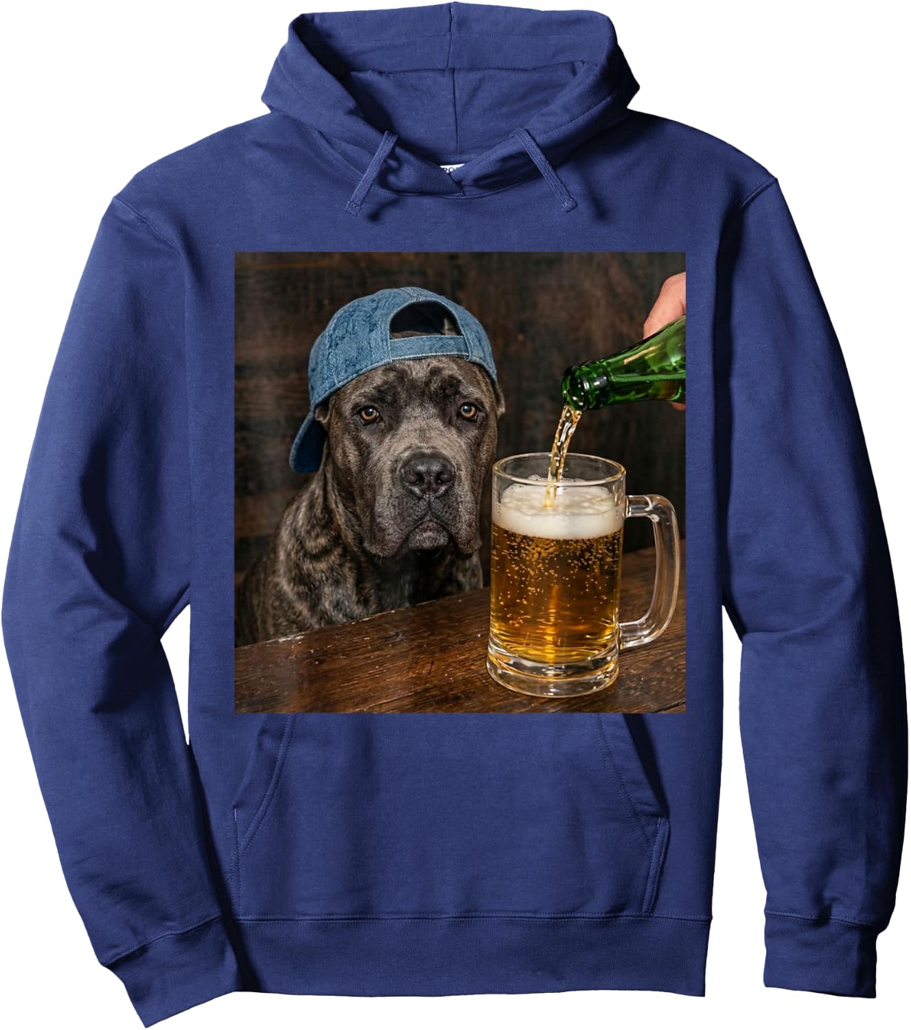 Cane Corso Drinking Beer Funny Cane Corso Dog Meme Hoodie - Hoodie | Navy