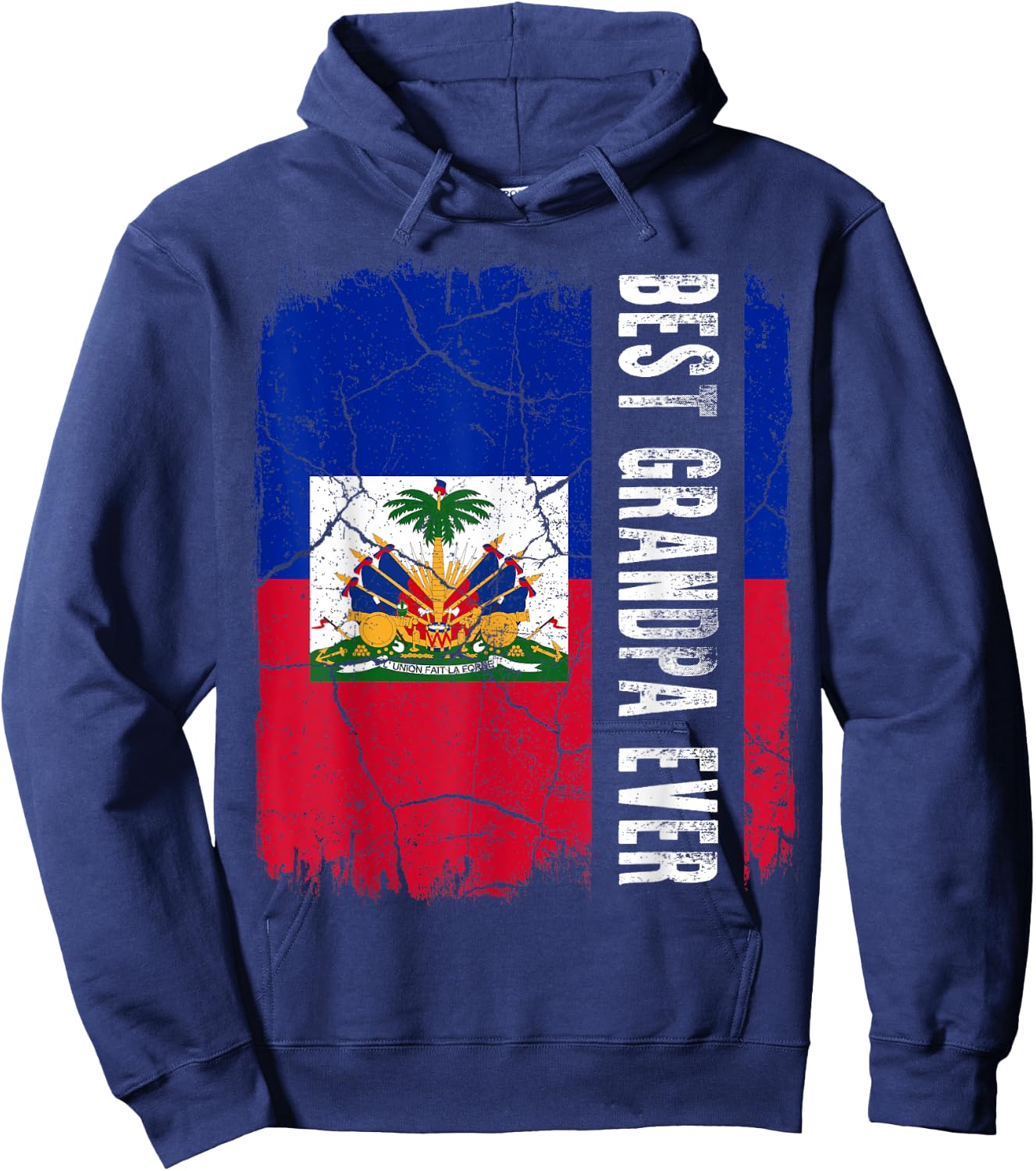Best Haitian Grandpa Ever Haiti Grandpa Father's Day Gift Hoodie - Hoodie | Navy