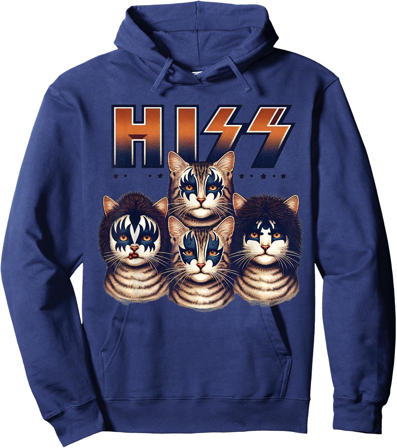Hiss Cats Rock Kittens Rocking For Cat Lover Cat Mom Cat Dad Hoodie - Hoodie | Navy