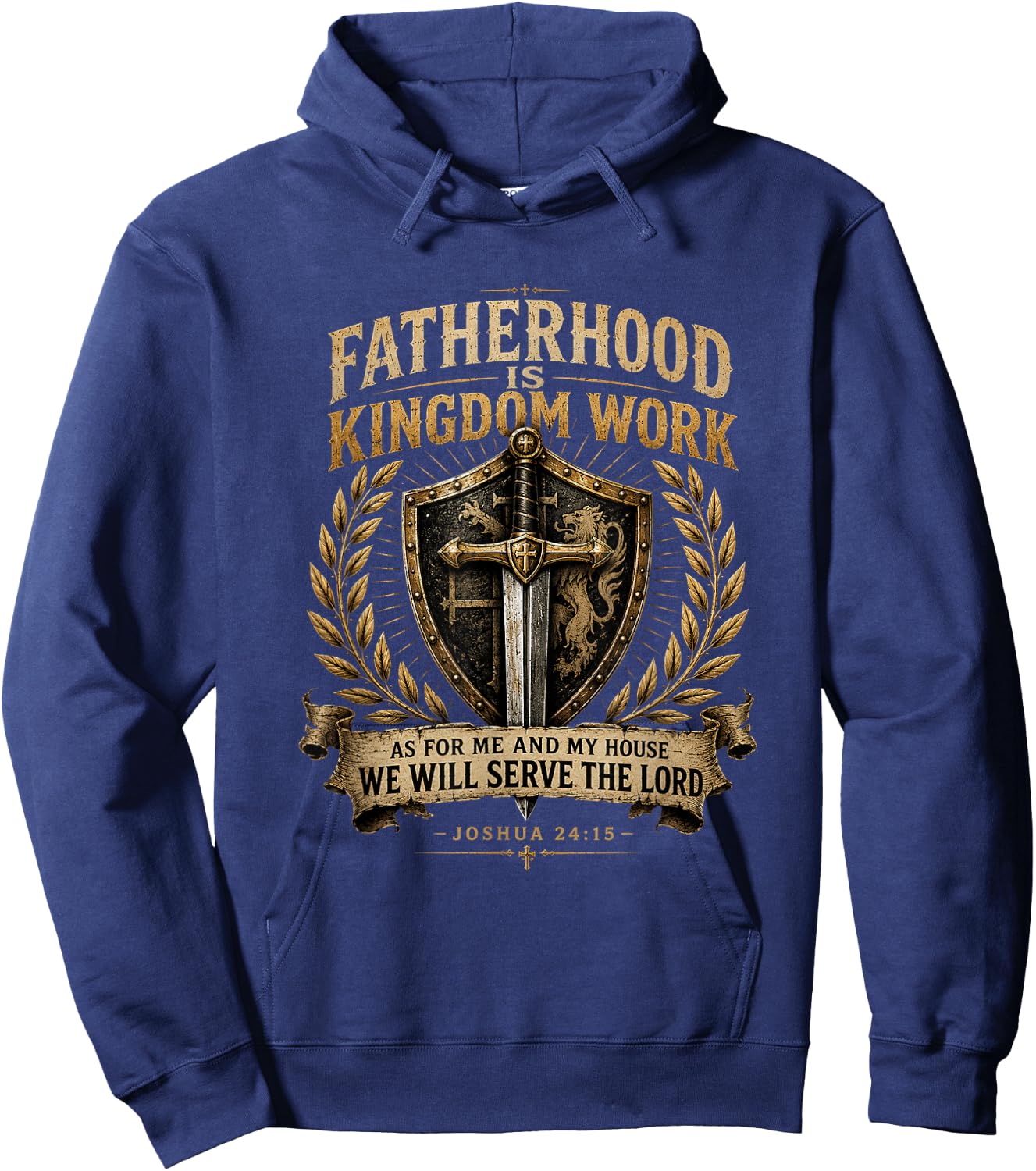 Fatherhood is Kingdom Work Christian Dad Men Father's Day Hoodie - Hoodie | Navy