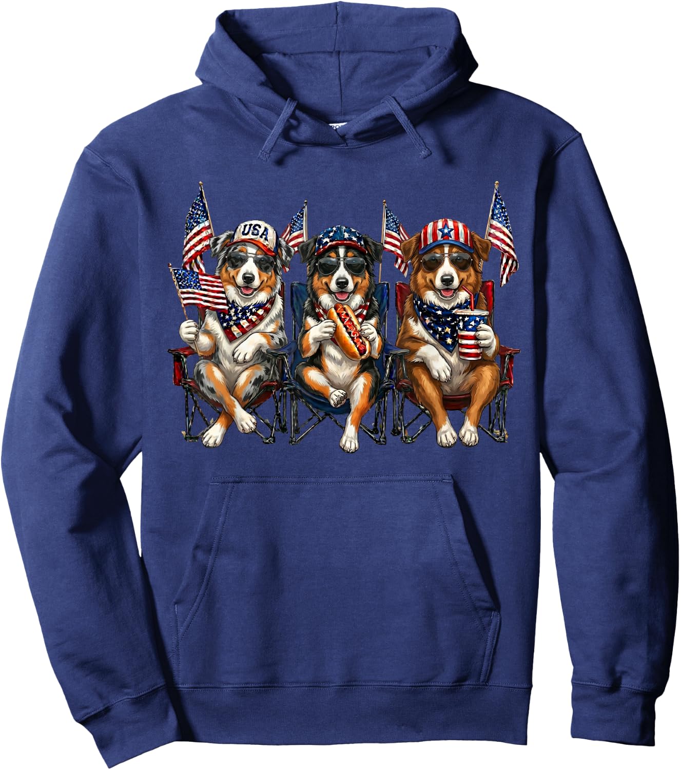 250 Years of Freedom Australian Shepherd Dog 1776-2026 4th Hoodie - Hoodie | Navy