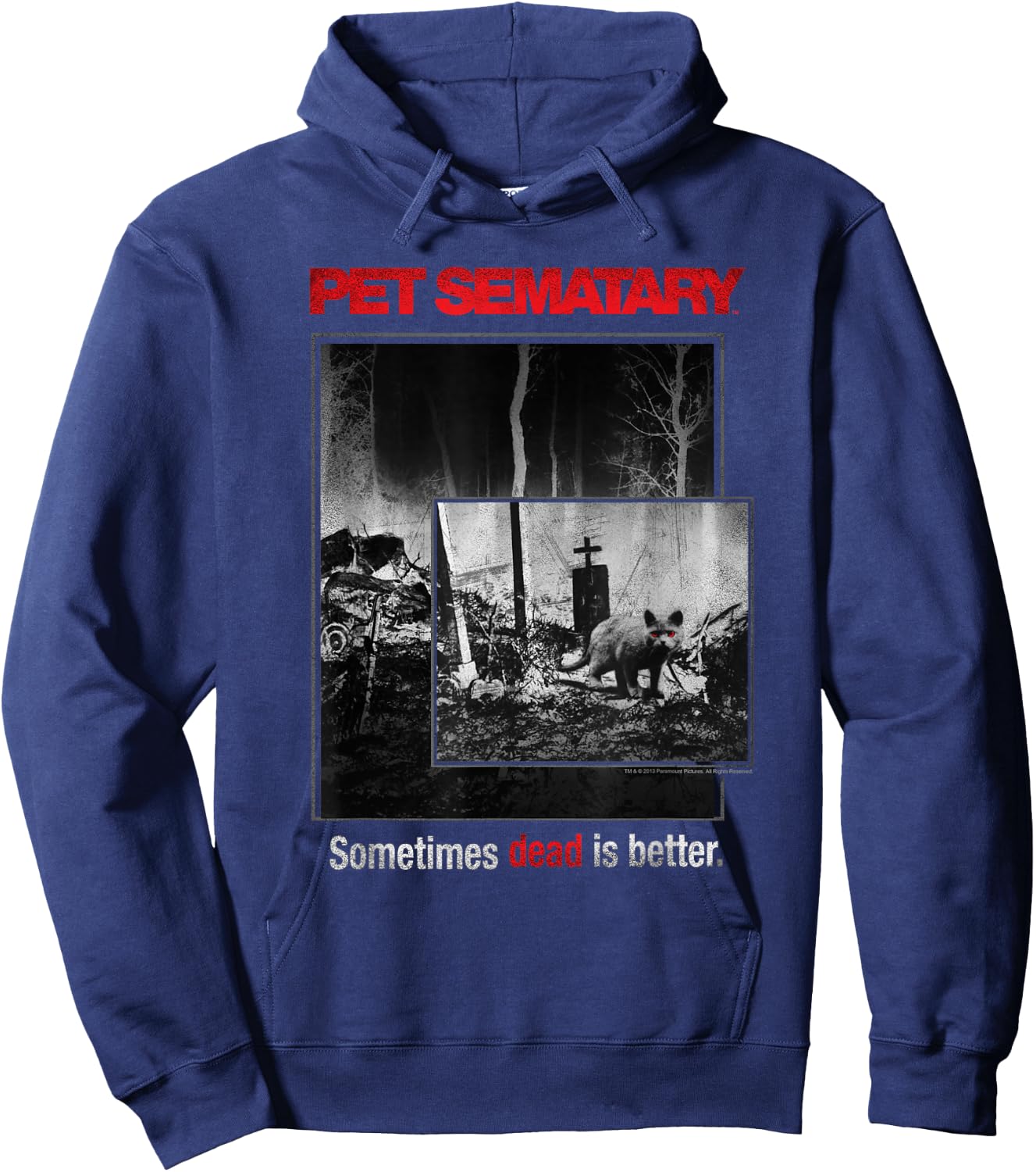 Pet Semetary Cat Poster , black, s Hoodie - Hoodie | Navy