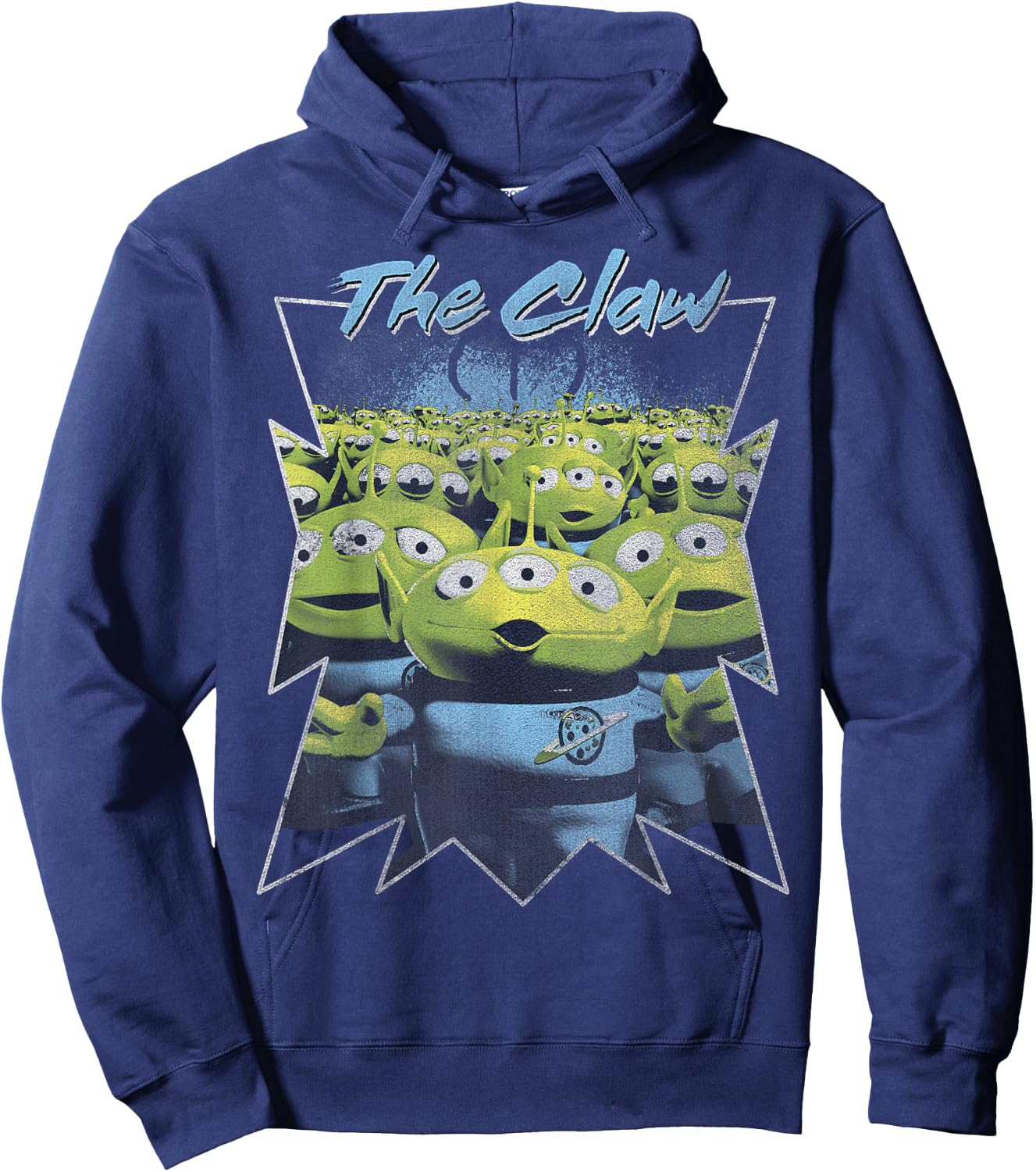 Disney Pixar Toy Story Aliens The Claw Distressed Starburst Hoodie - Hoodie | Navy